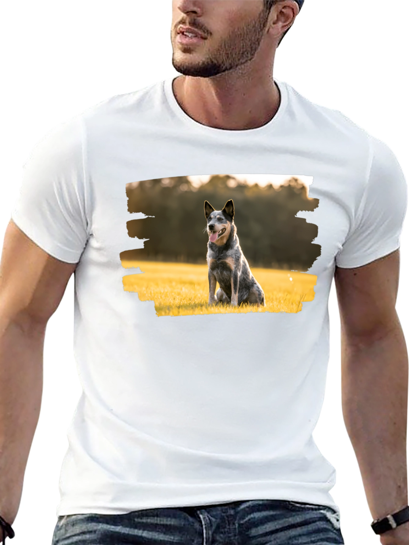 Dog Graphic Tee - Black Cotton T-Shirt