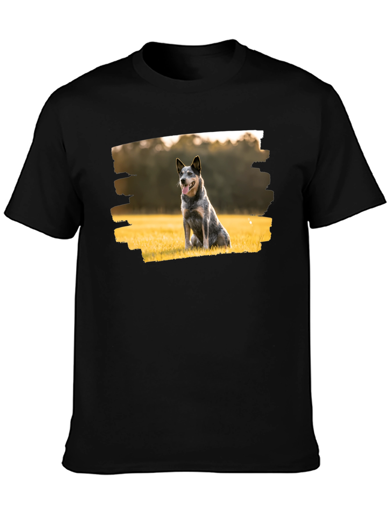 Dog Graphic Tee - Black Cotton T-Shirt