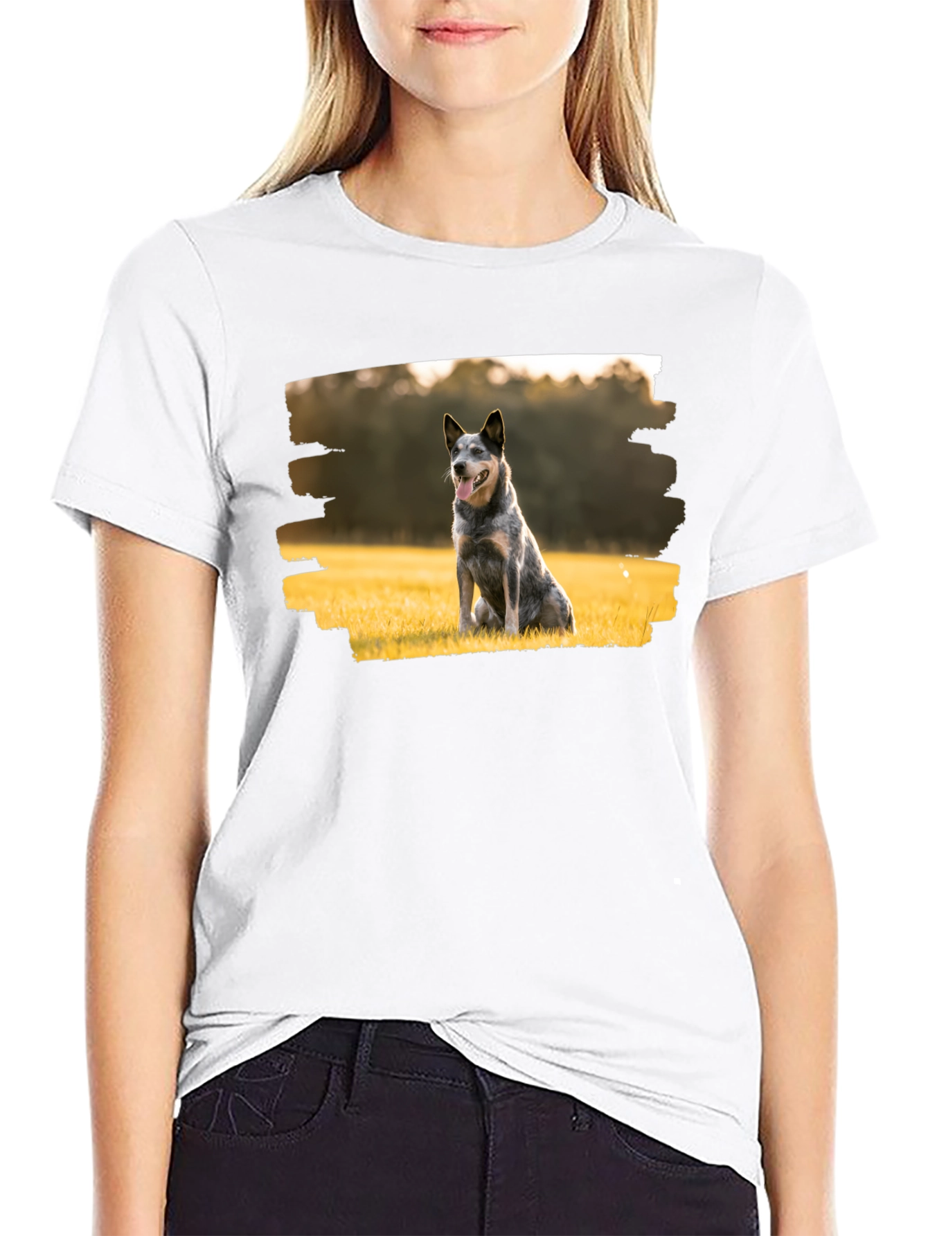 Dog Graphic Tee - Black Cotton T-Shirt