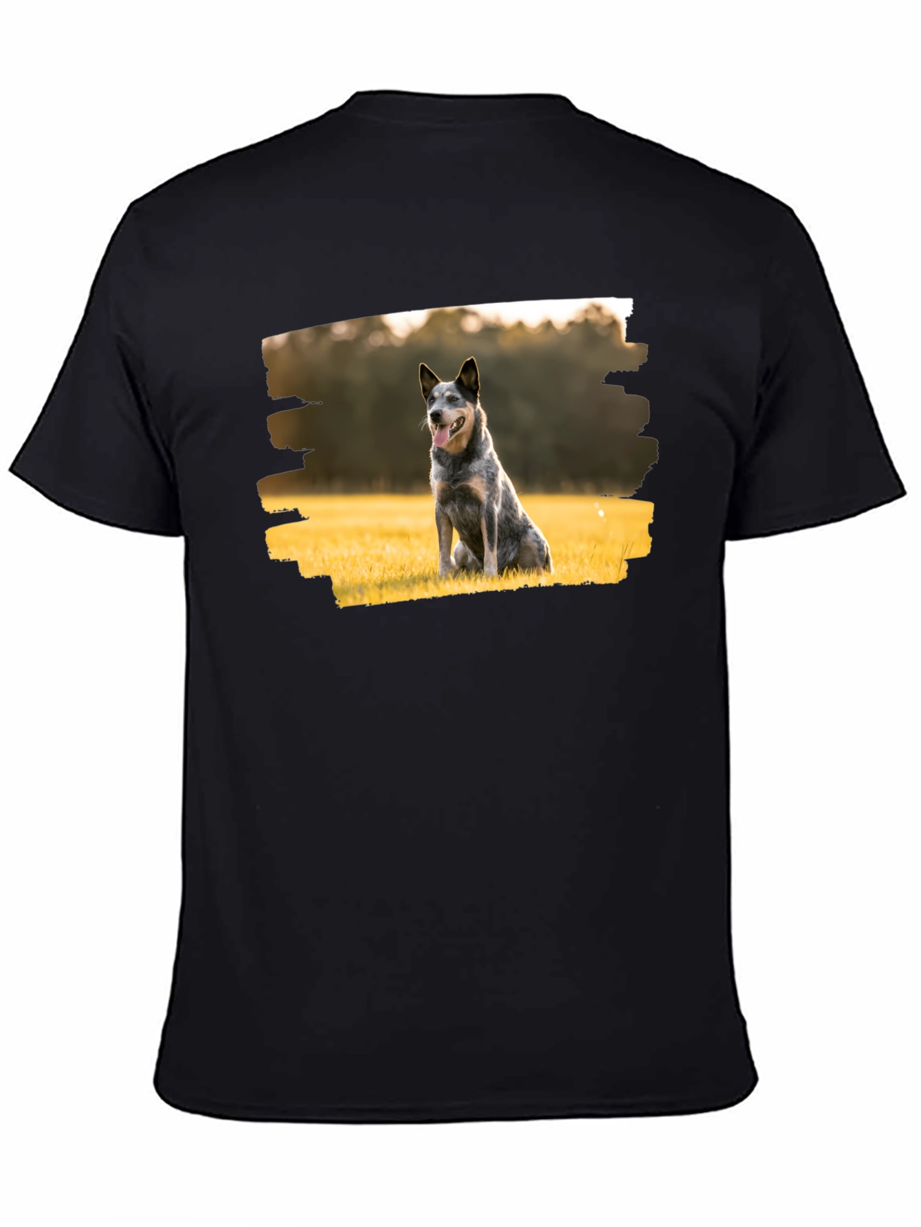 Dog Graphic Tee - Black Cotton T-Shirt