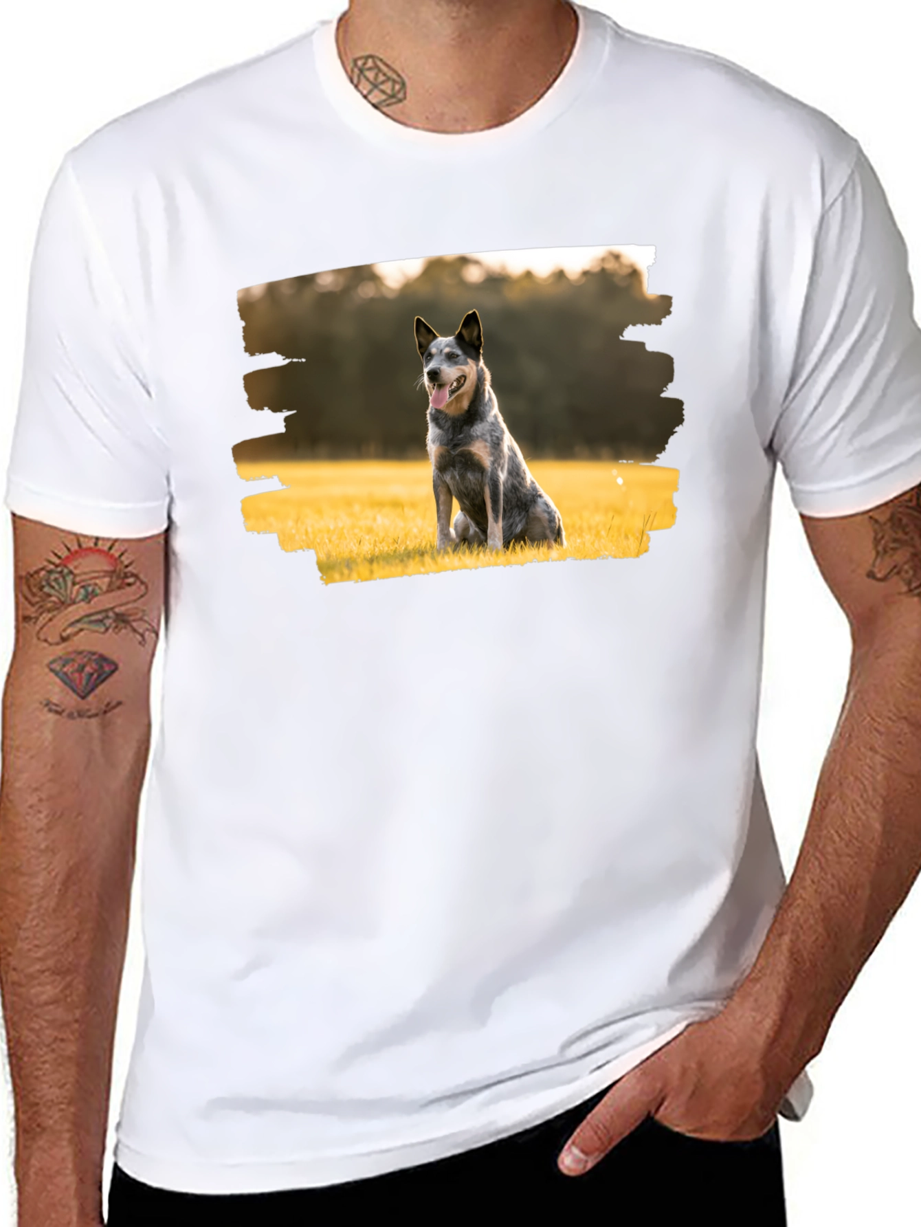 Dog Graphic Tee - Black Cotton T-Shirt