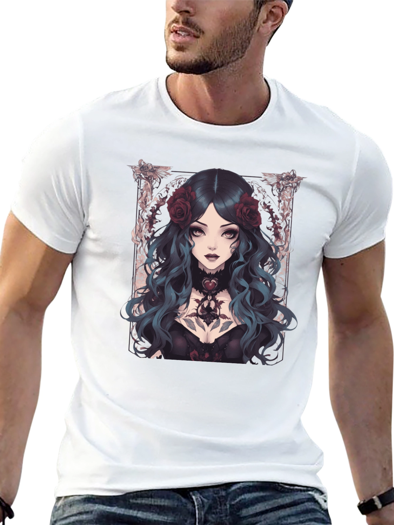 Gothic Rose Witch T-Shirt - Dark Academia Tee