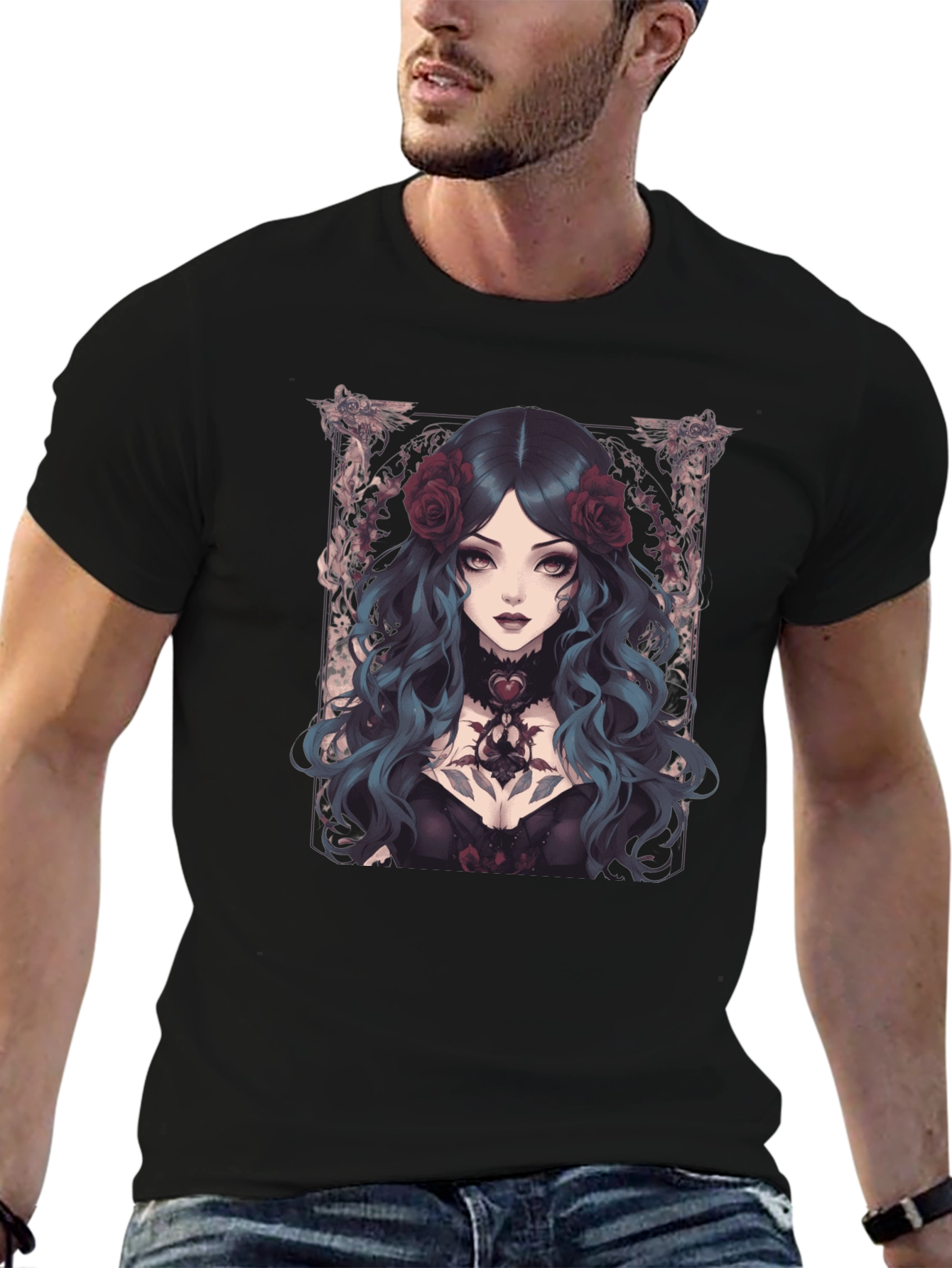Gothic Rose Witch T-Shirt - Dark Academia Tee