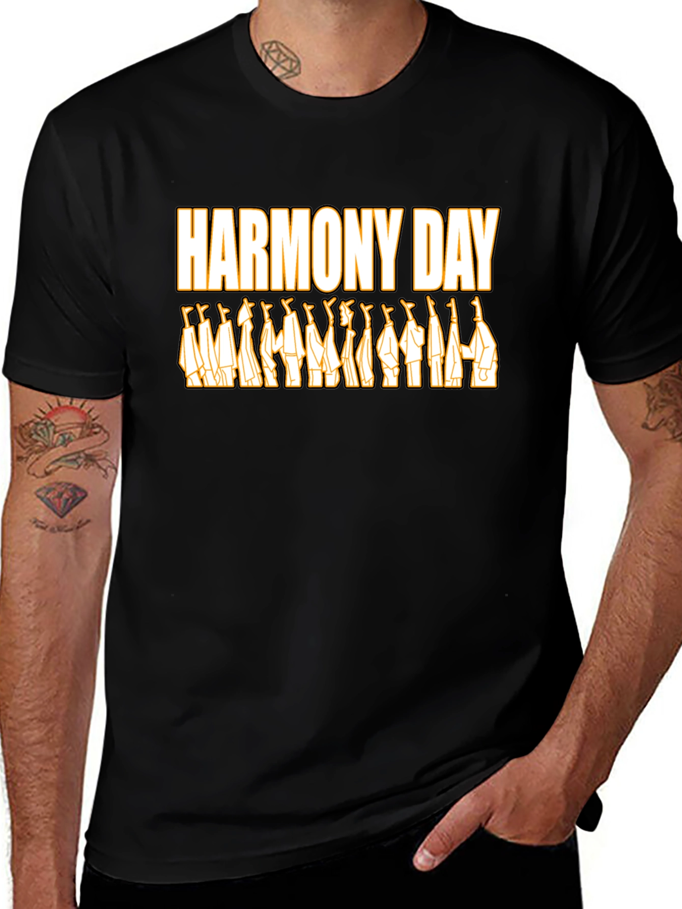 Harmony Day Graphic Tee - Unisex Black T-Shirt