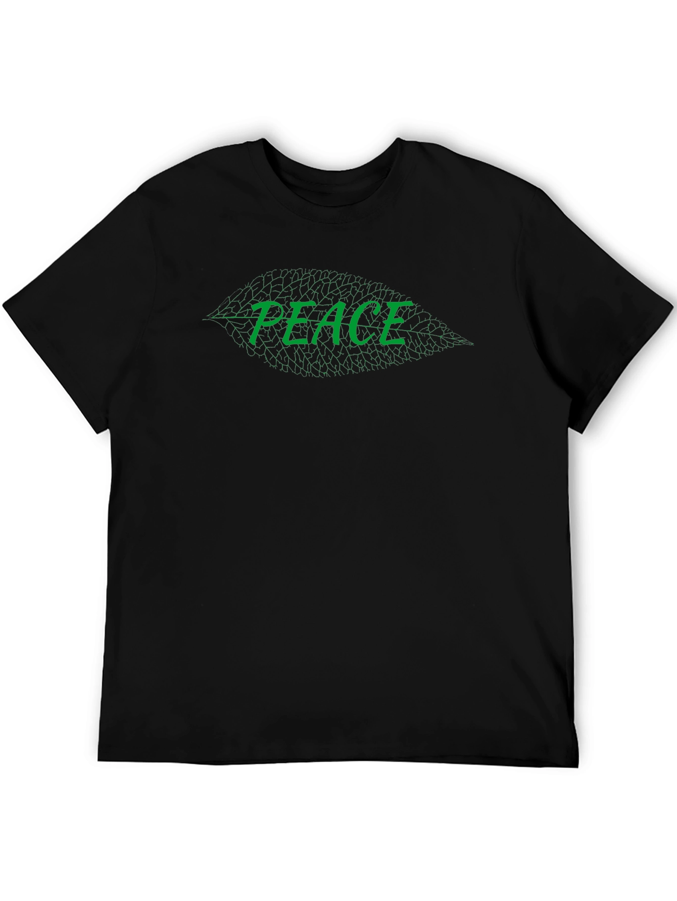 Peace Leaf Graphic Black T-Shirt