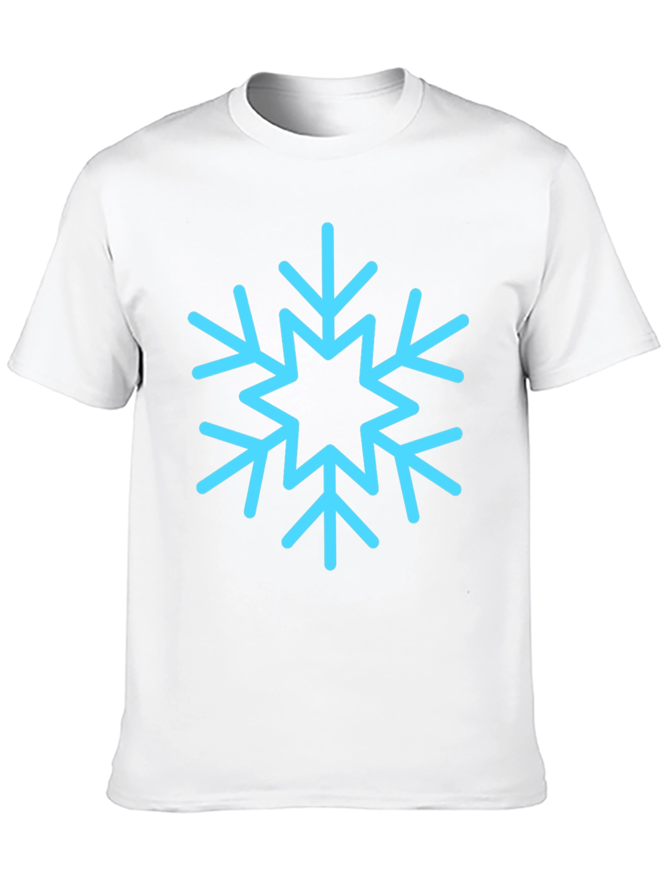 Black T-Shirt with Light Blue Snowflake Design