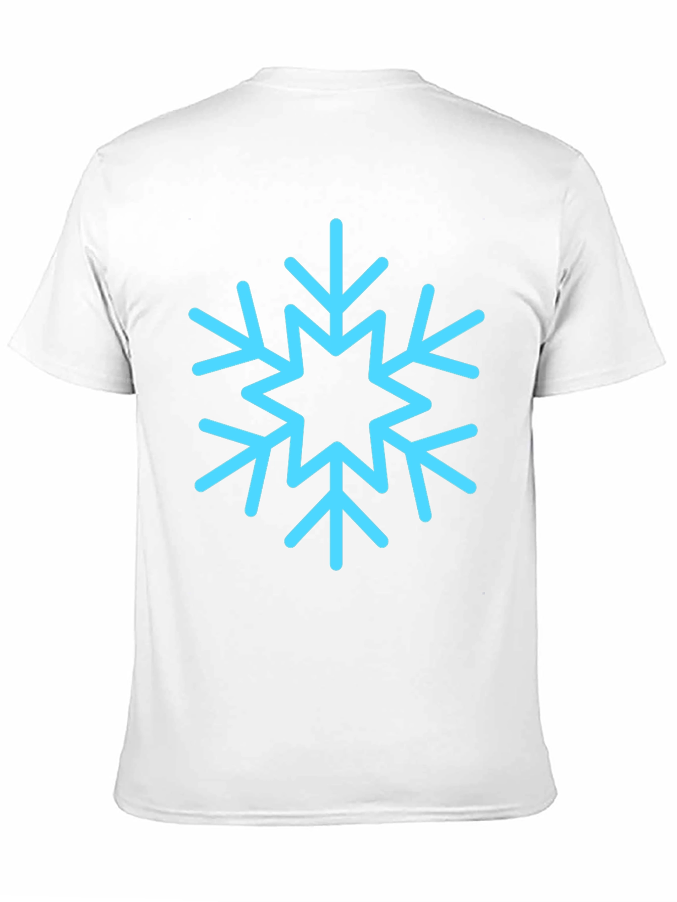 Black T-Shirt with Light Blue Snowflake Design
