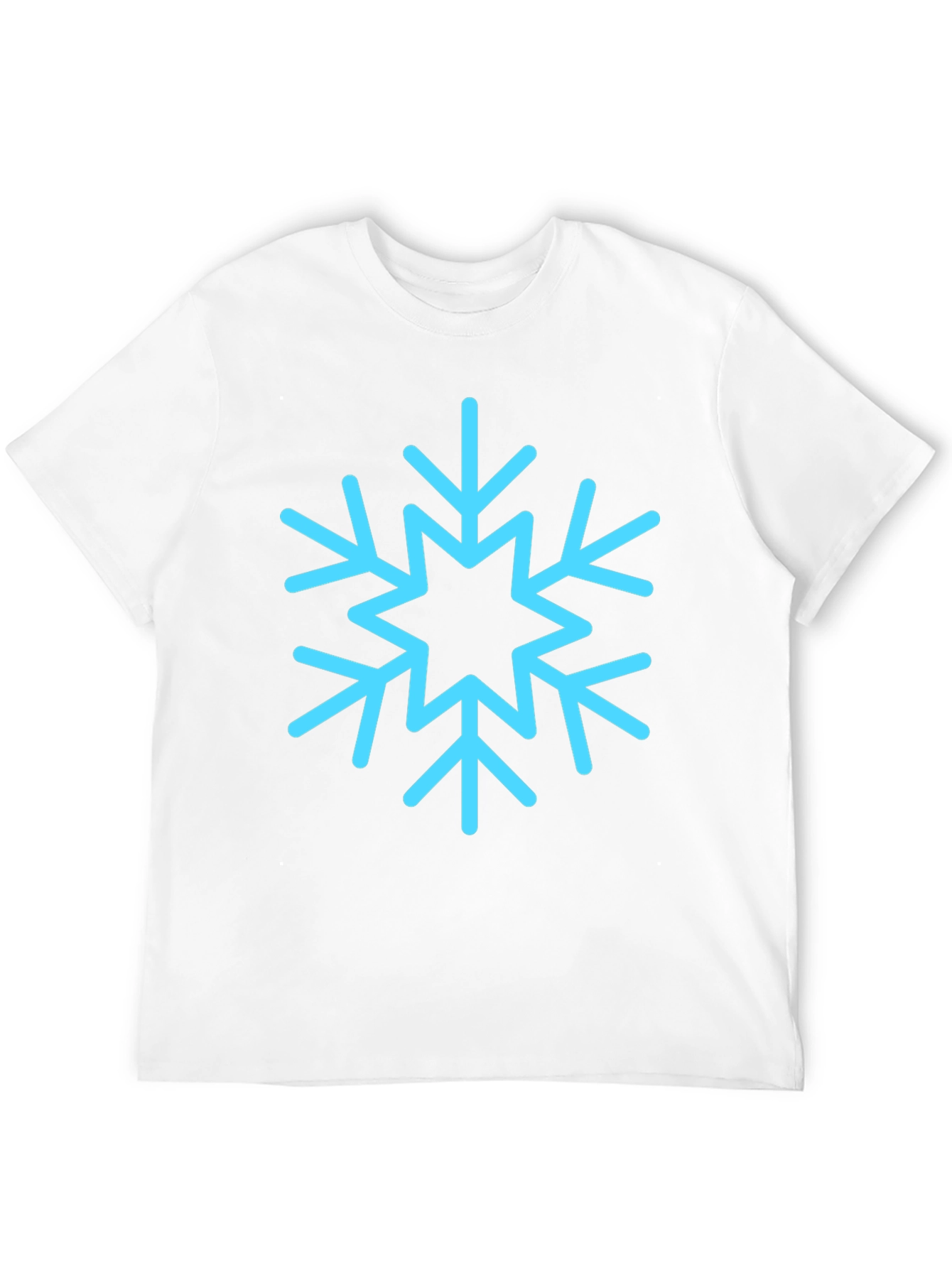 Black T-Shirt with Light Blue Snowflake Design
