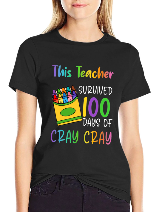Teacher Survived 100 Days T-Shirt