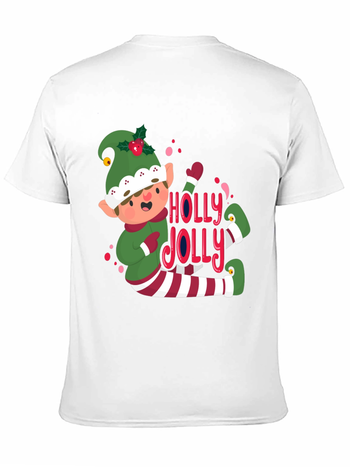 Festive Elf Holly Jolly Graphic Tee