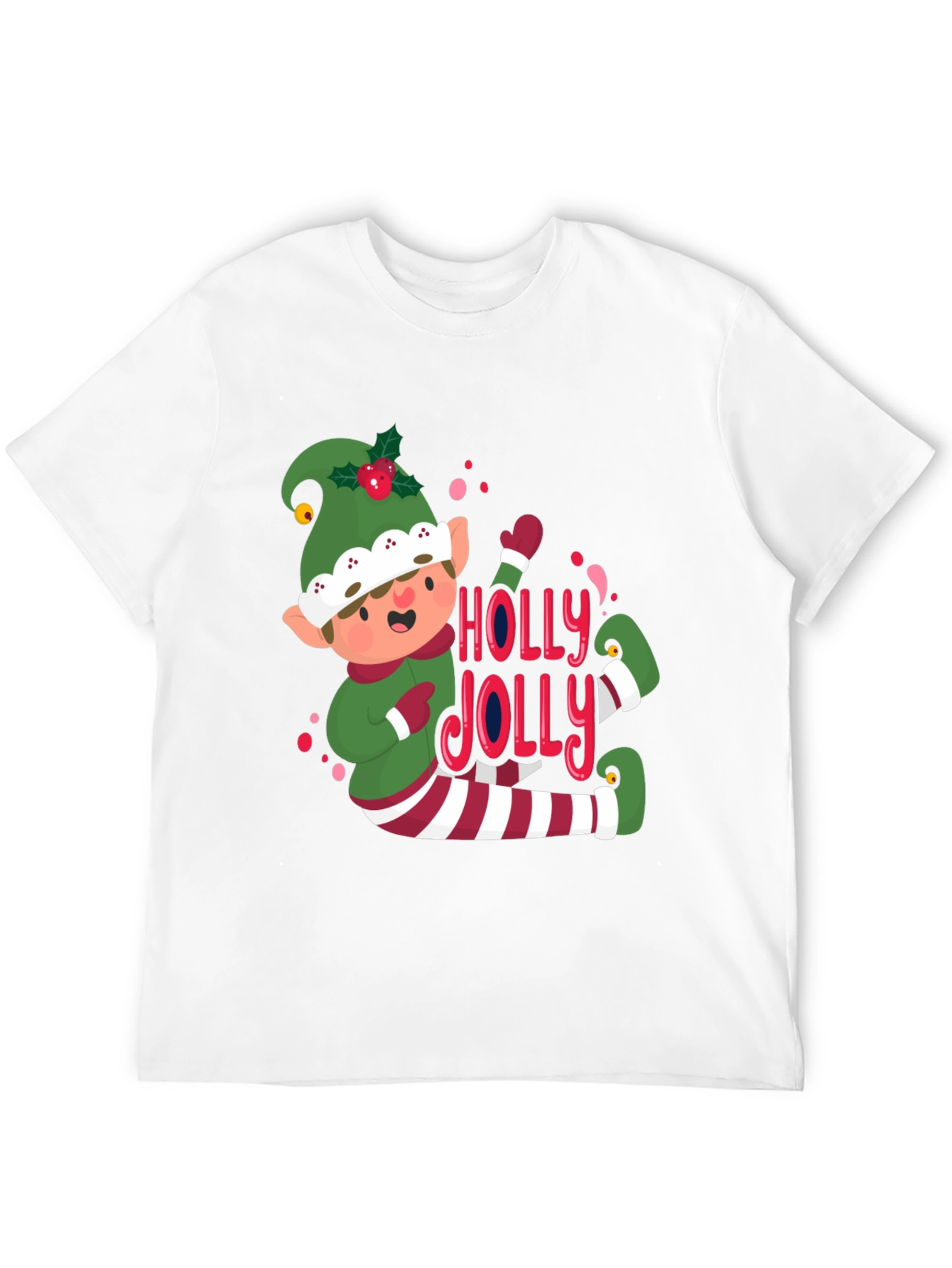 Festive Elf Holly Jolly Graphic Tee