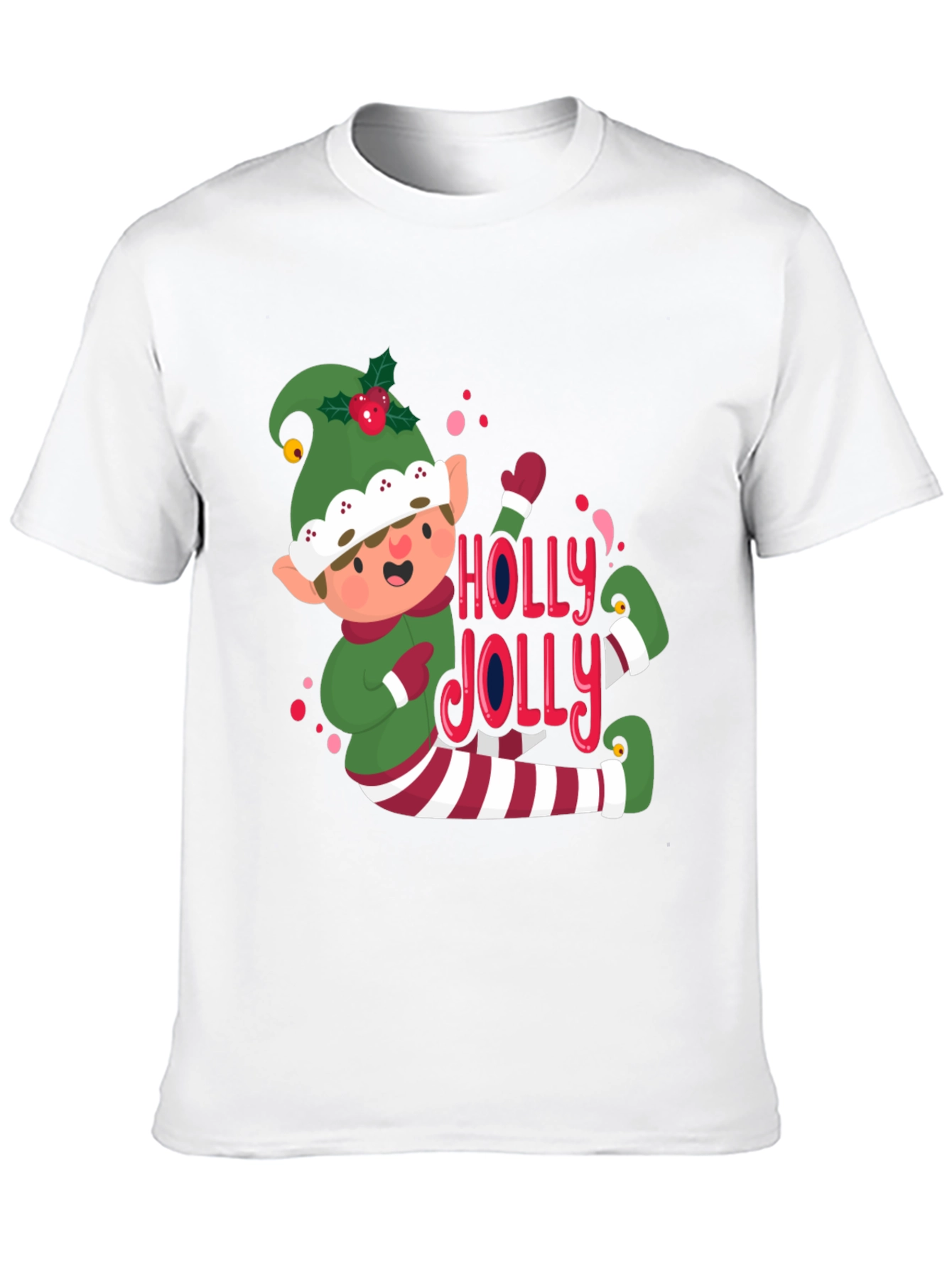 Festive Elf Holly Jolly Graphic Tee