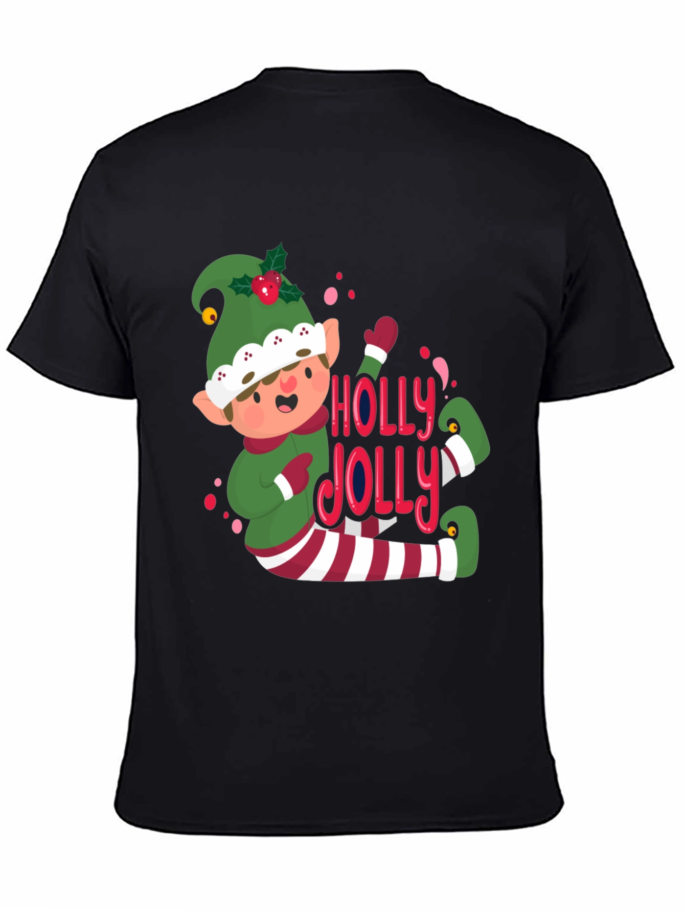 Festive Elf Holly Jolly Graphic Tee