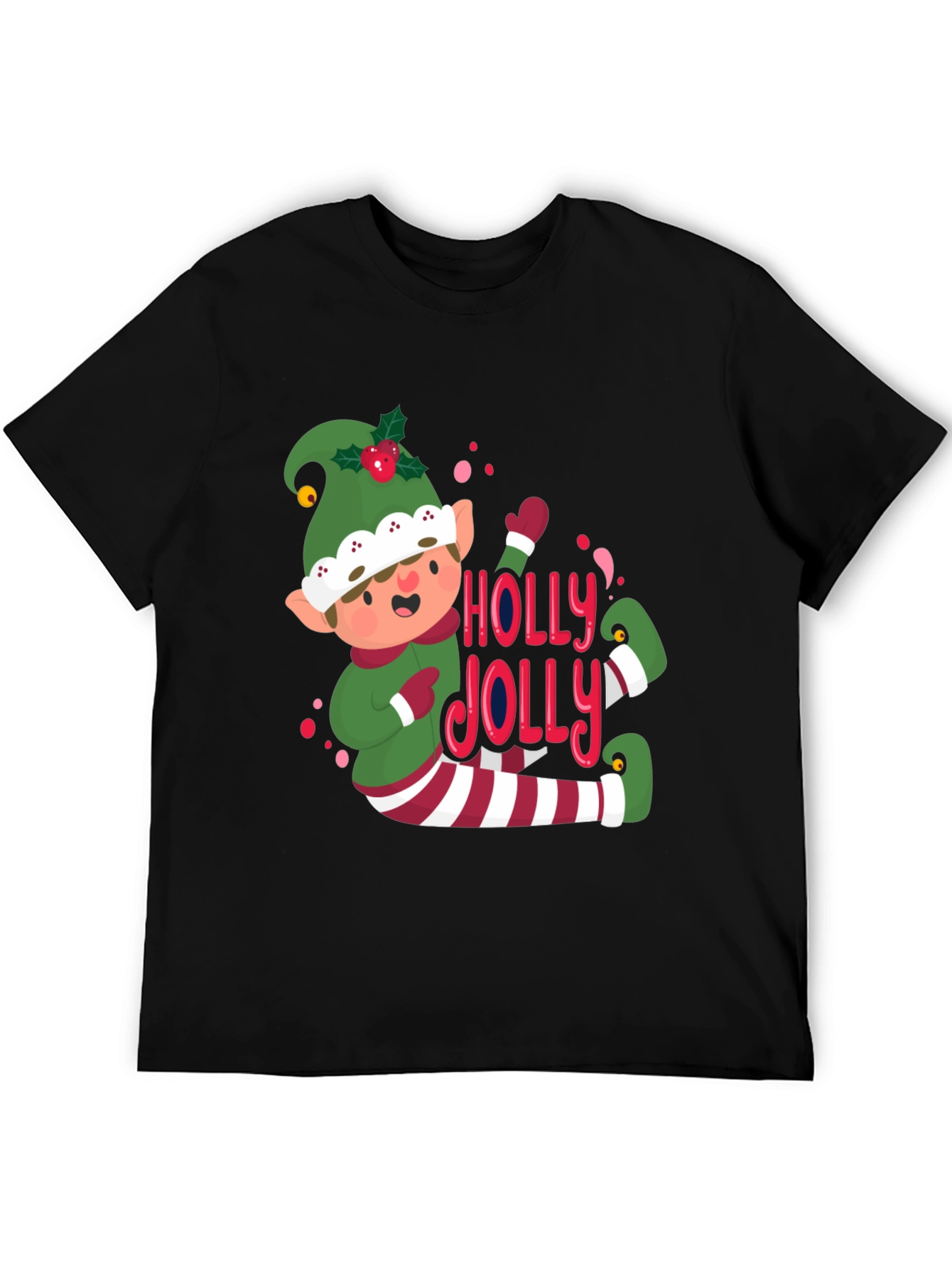 Festive Elf Holly Jolly Graphic Tee