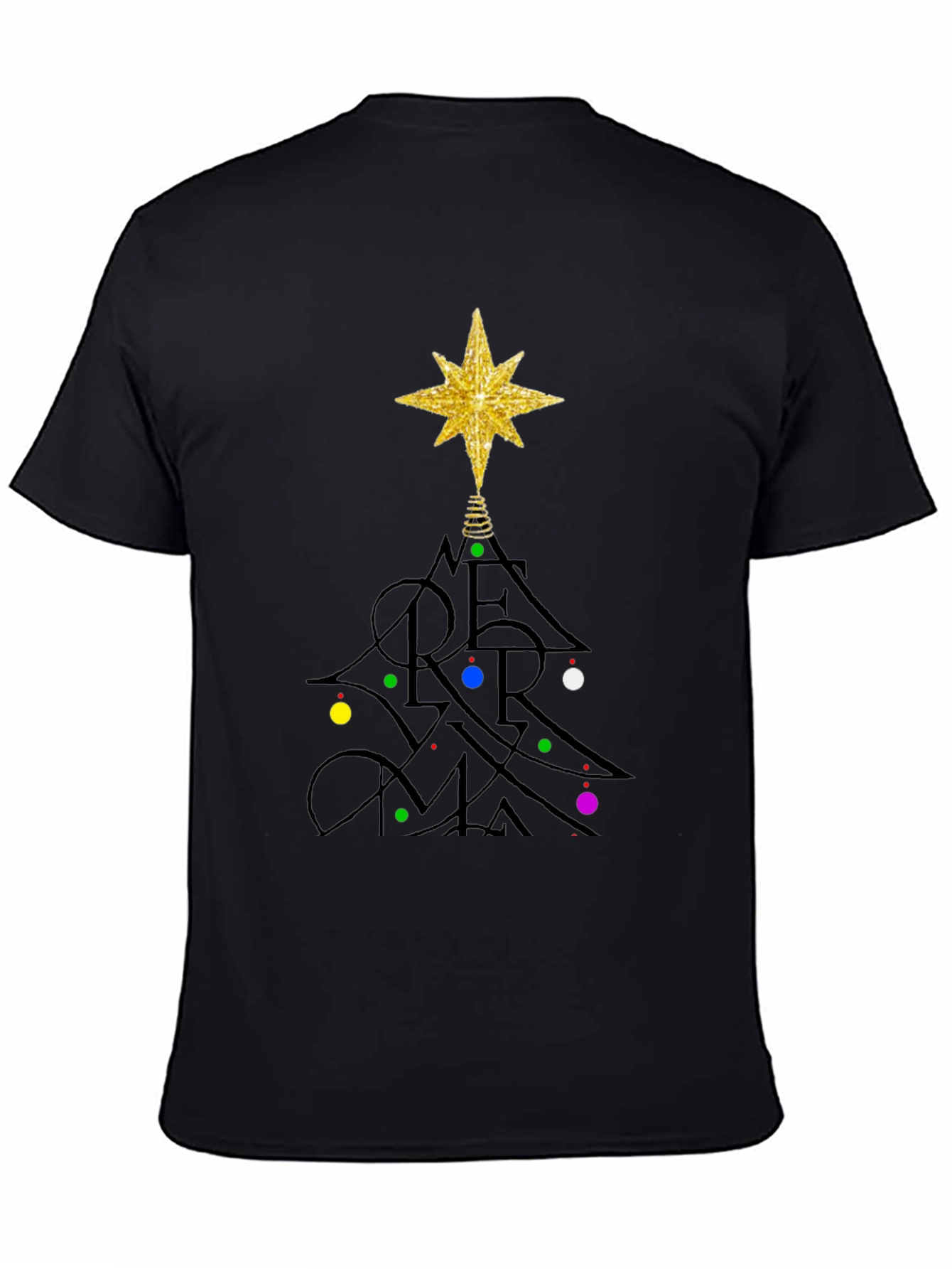 Festive Merry Christmas Tree Graphic T-Shirt