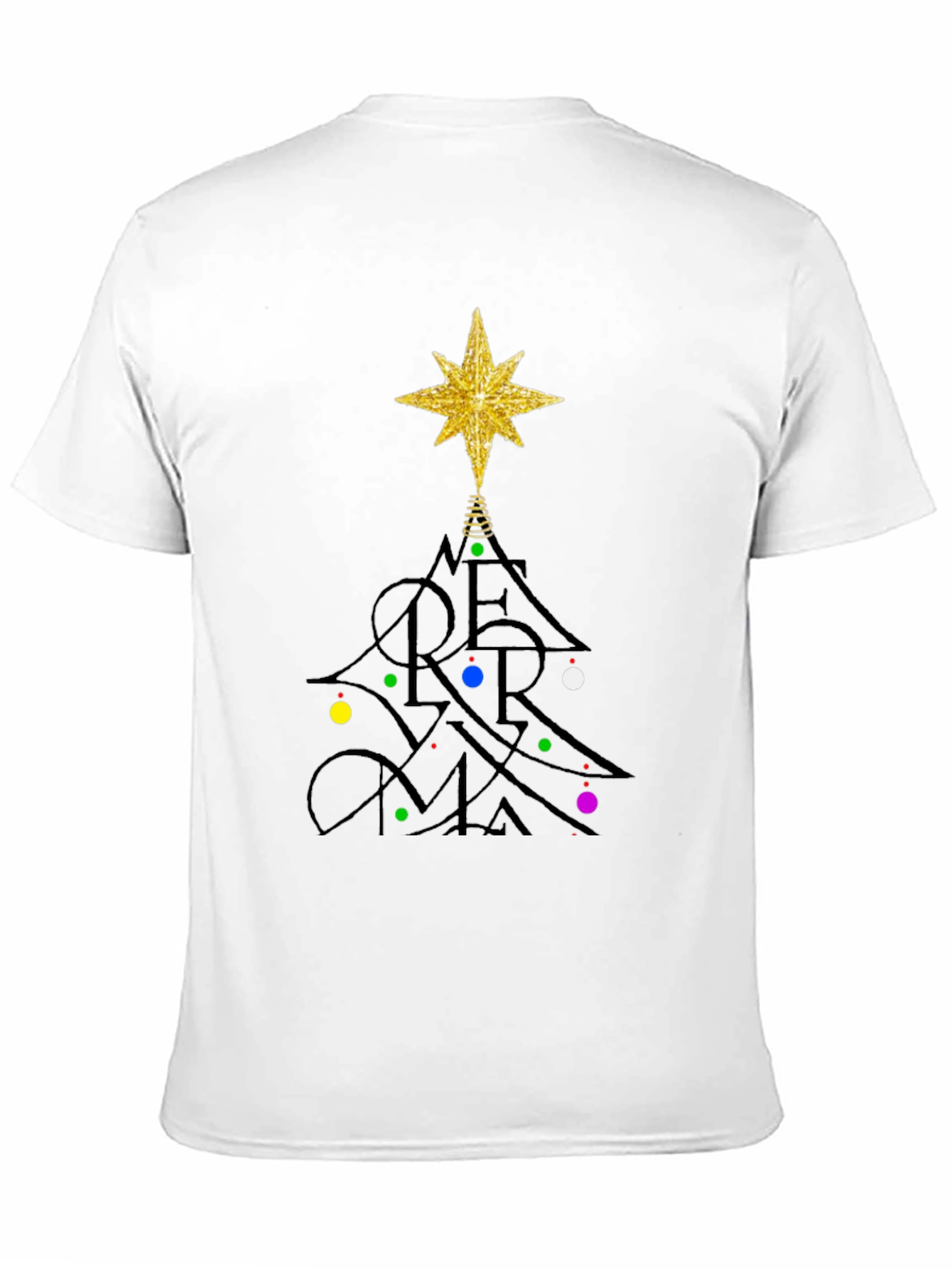 Festive Merry Christmas Tree Graphic T-Shirt