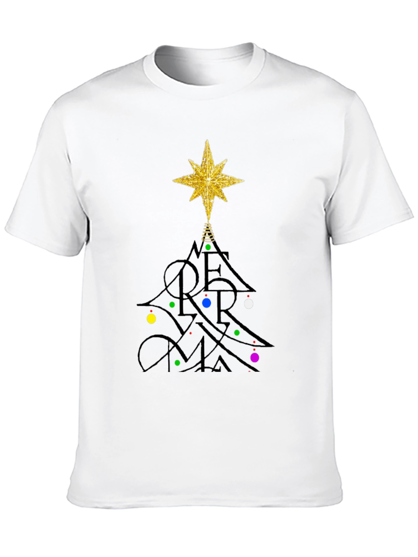 Festive Merry Christmas Tree Graphic T-Shirt