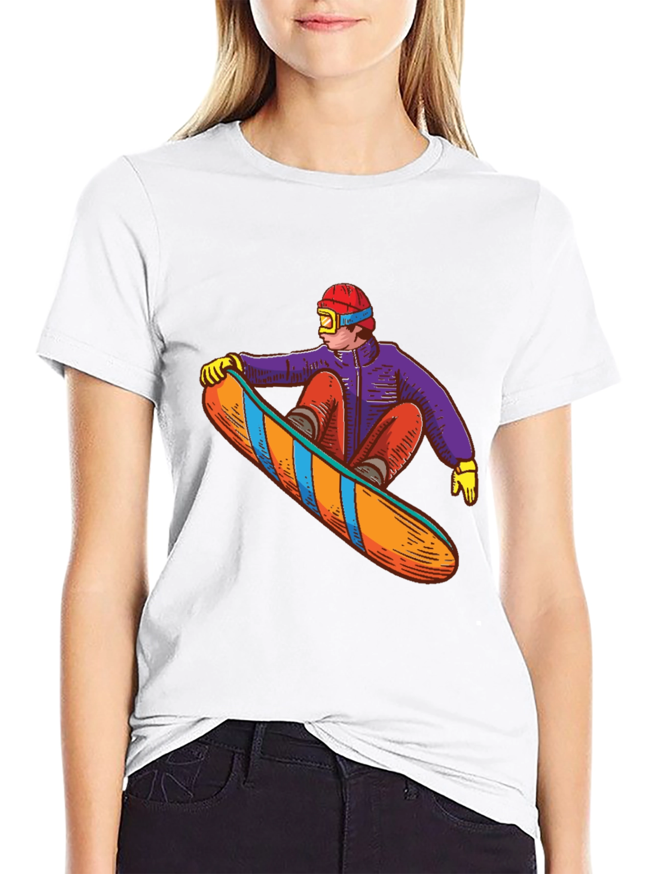 Snowboarder Graphic Tee - Stylish Black T-Shirt