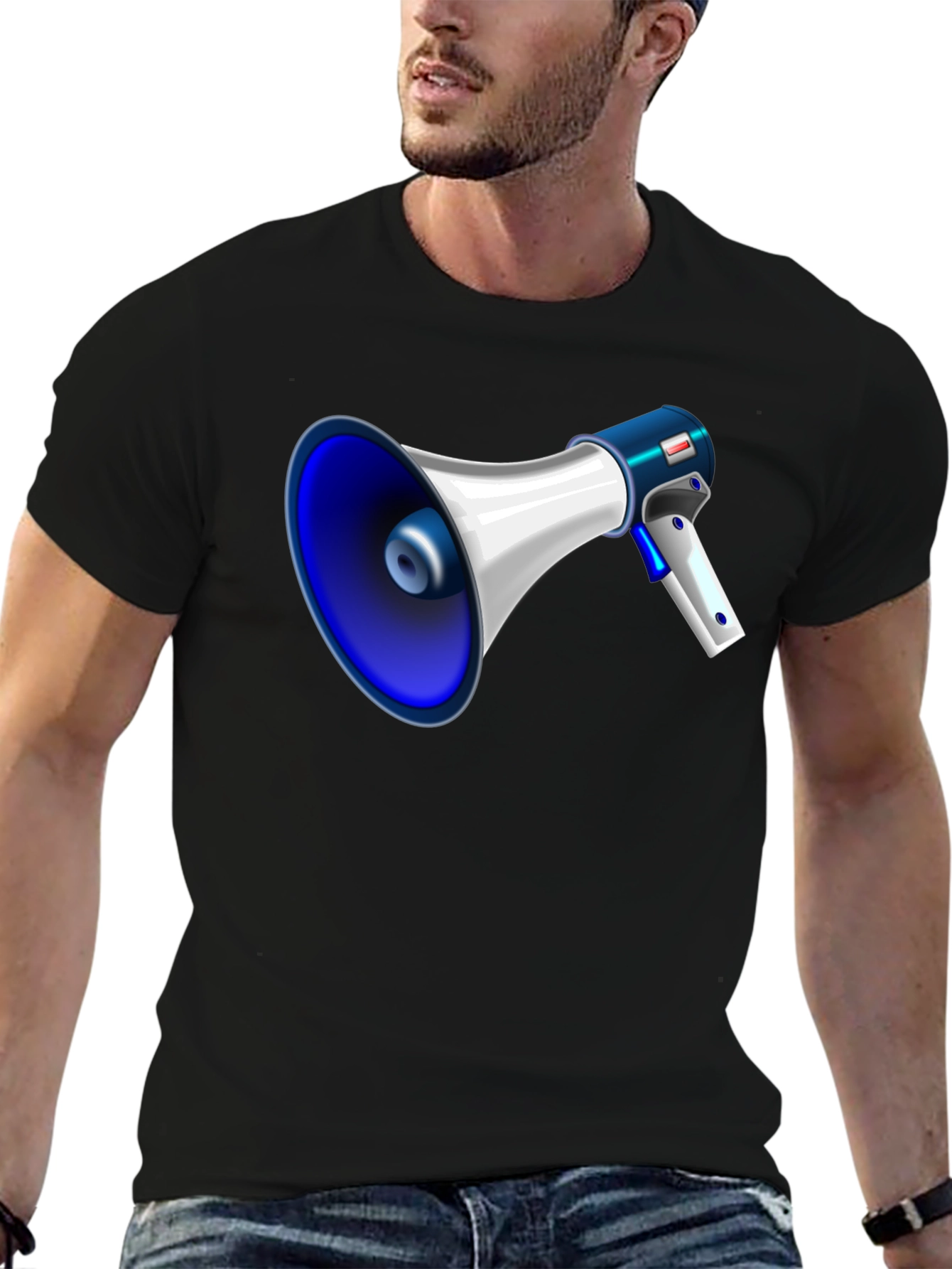 Megaphone Graphic Black T-Shirt