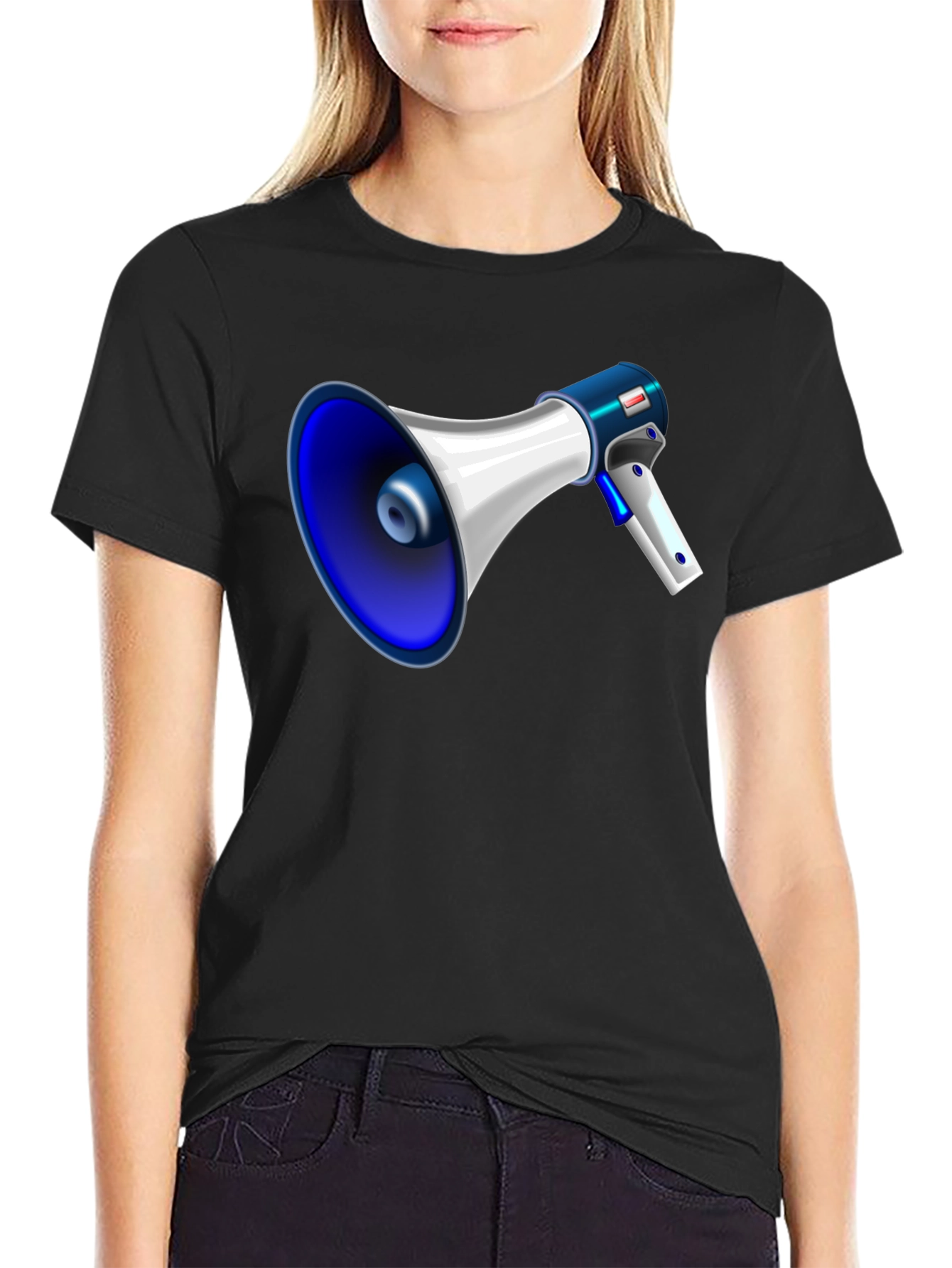 Megaphone Graphic Black T-Shirt