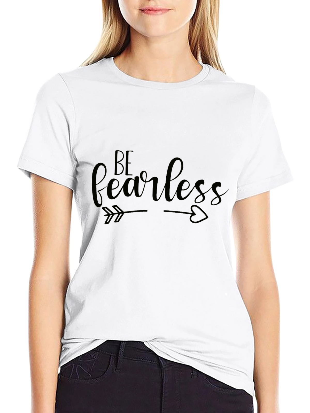 Be Fearless Black Graphic Tee Shirt