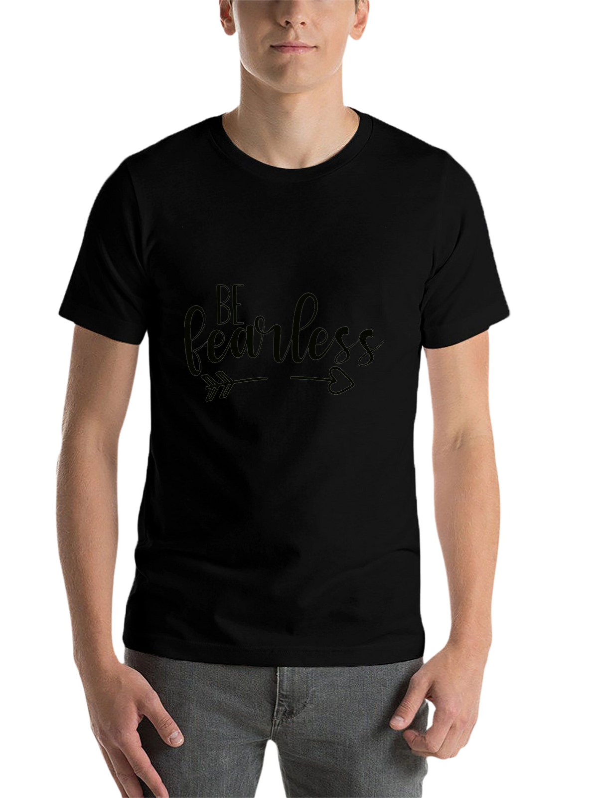 Be Fearless Black Graphic Tee Shirt