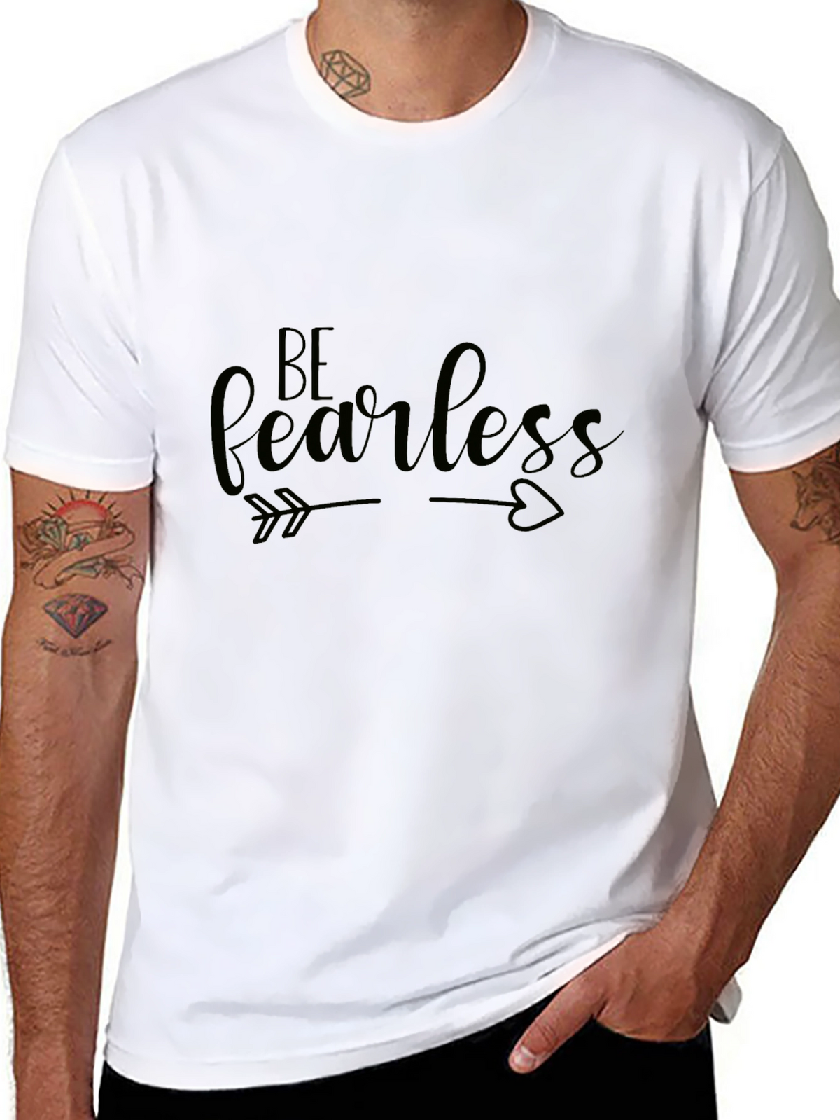 Be Fearless Black Graphic Tee Shirt