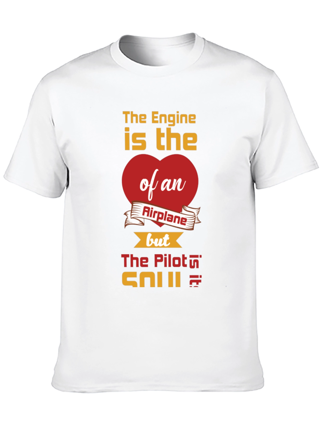 Pilot Heart Airplane Engine T-Shirt