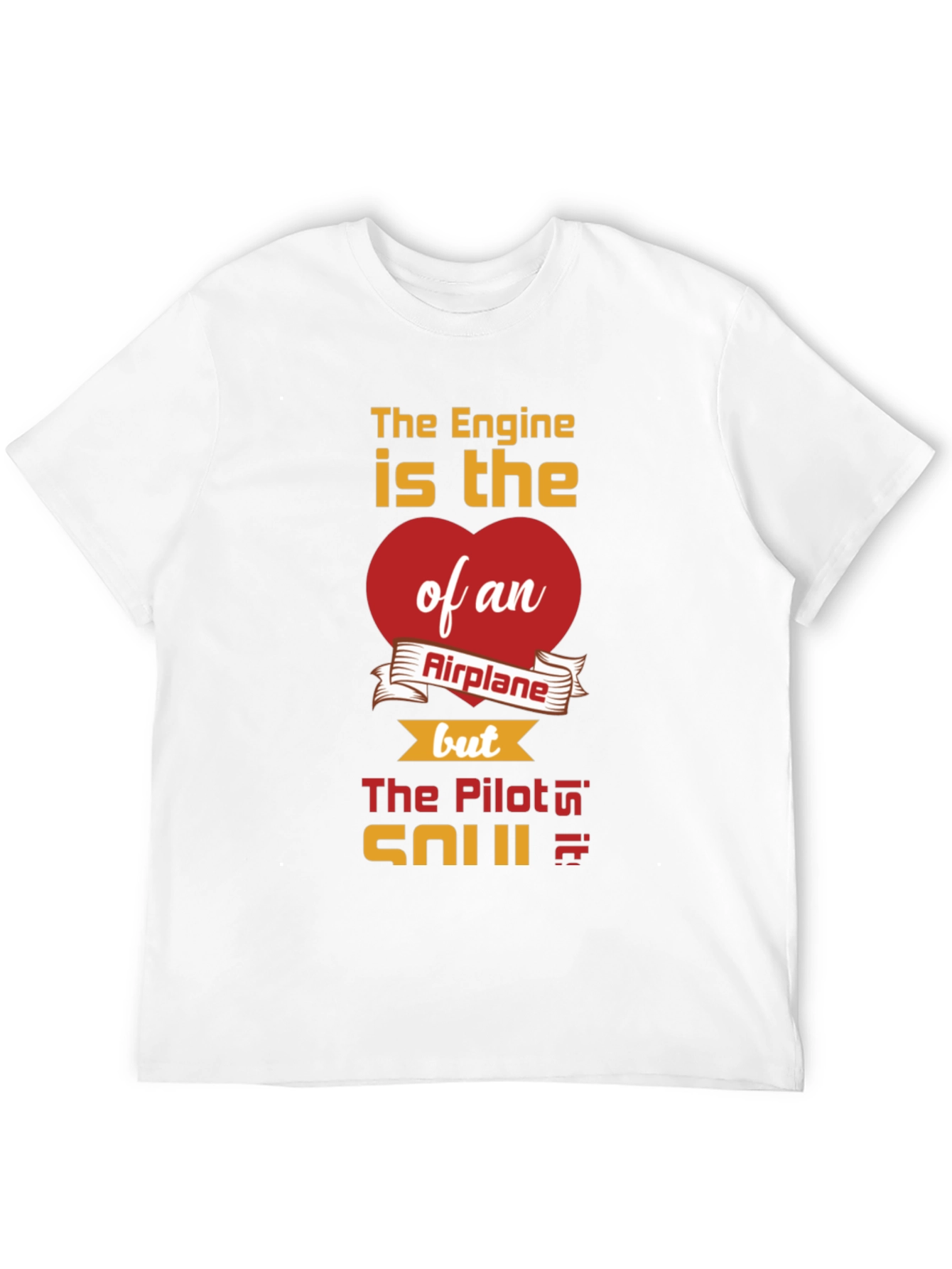 Pilot Heart Airplane Engine T-Shirt