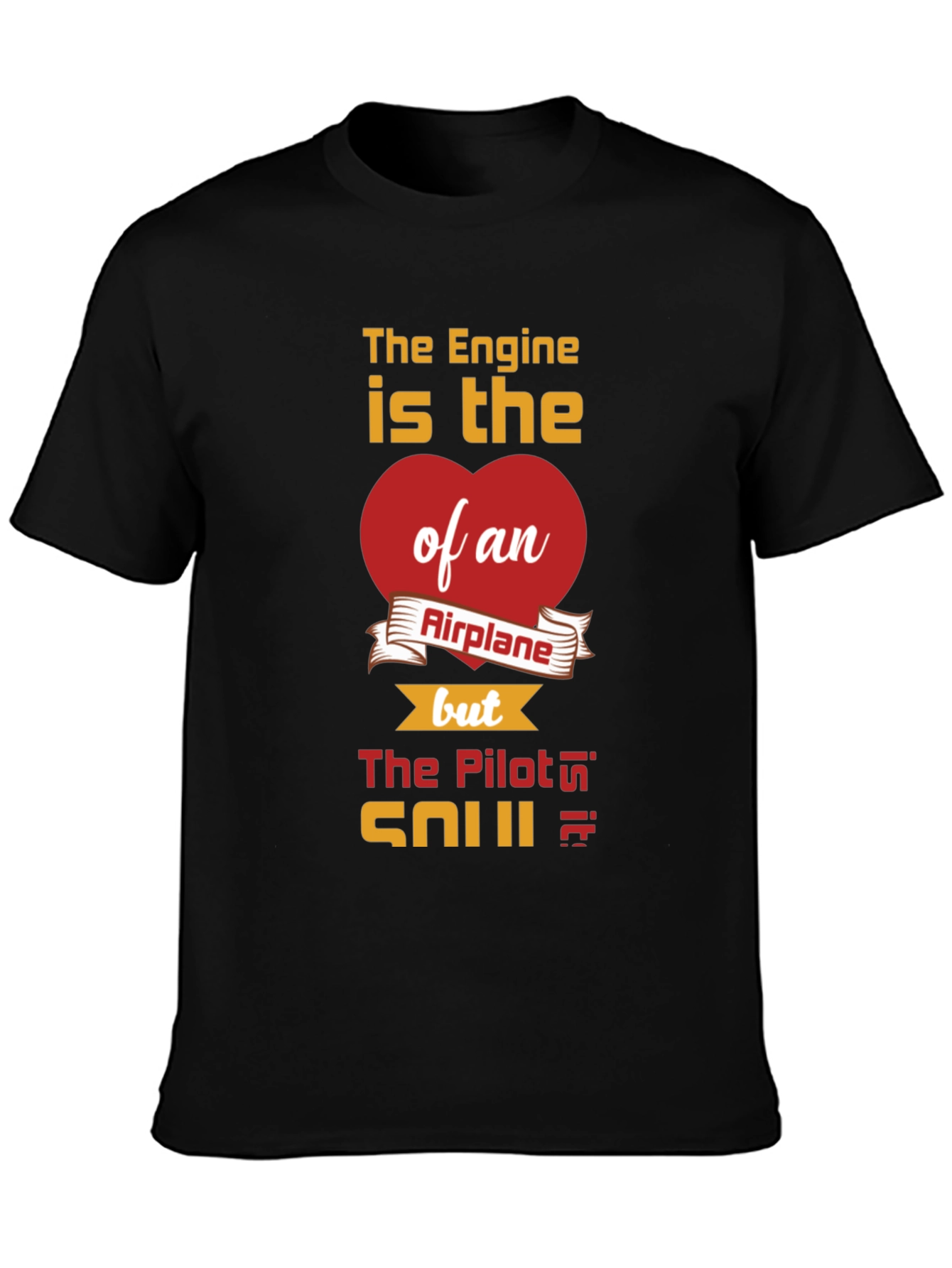 Pilot Heart Airplane Engine T-Shirt