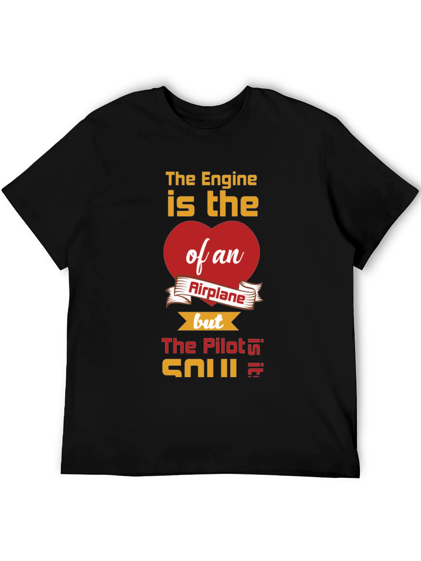 Pilot Heart Airplane Engine T-Shirt