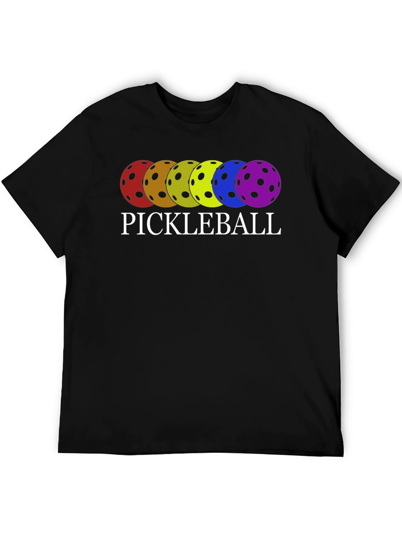 Pickleball T-Shirt Rainbow Ball Design