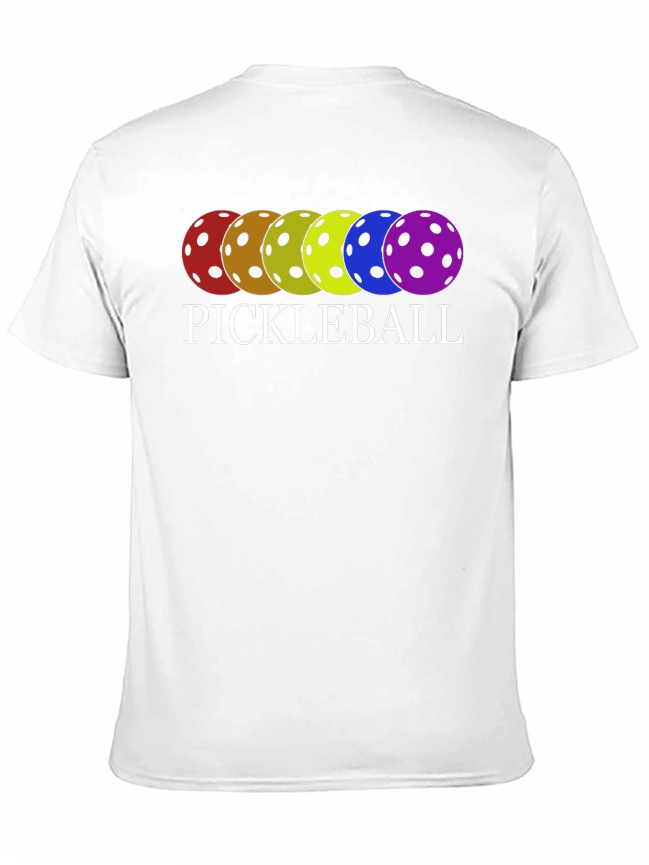 Pickleball T-Shirt Rainbow Ball Design
