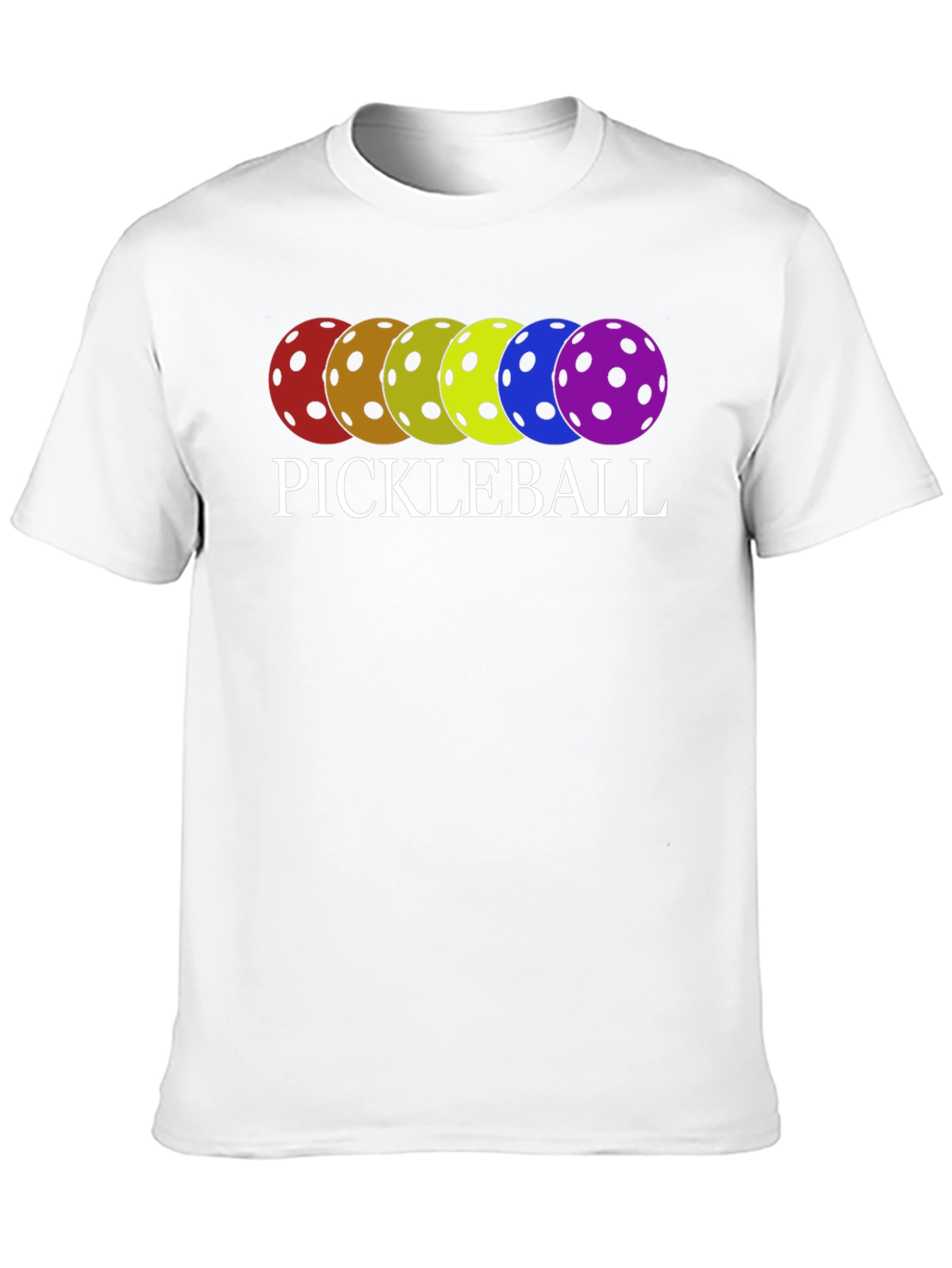 Pickleball T-Shirt Rainbow Ball Design