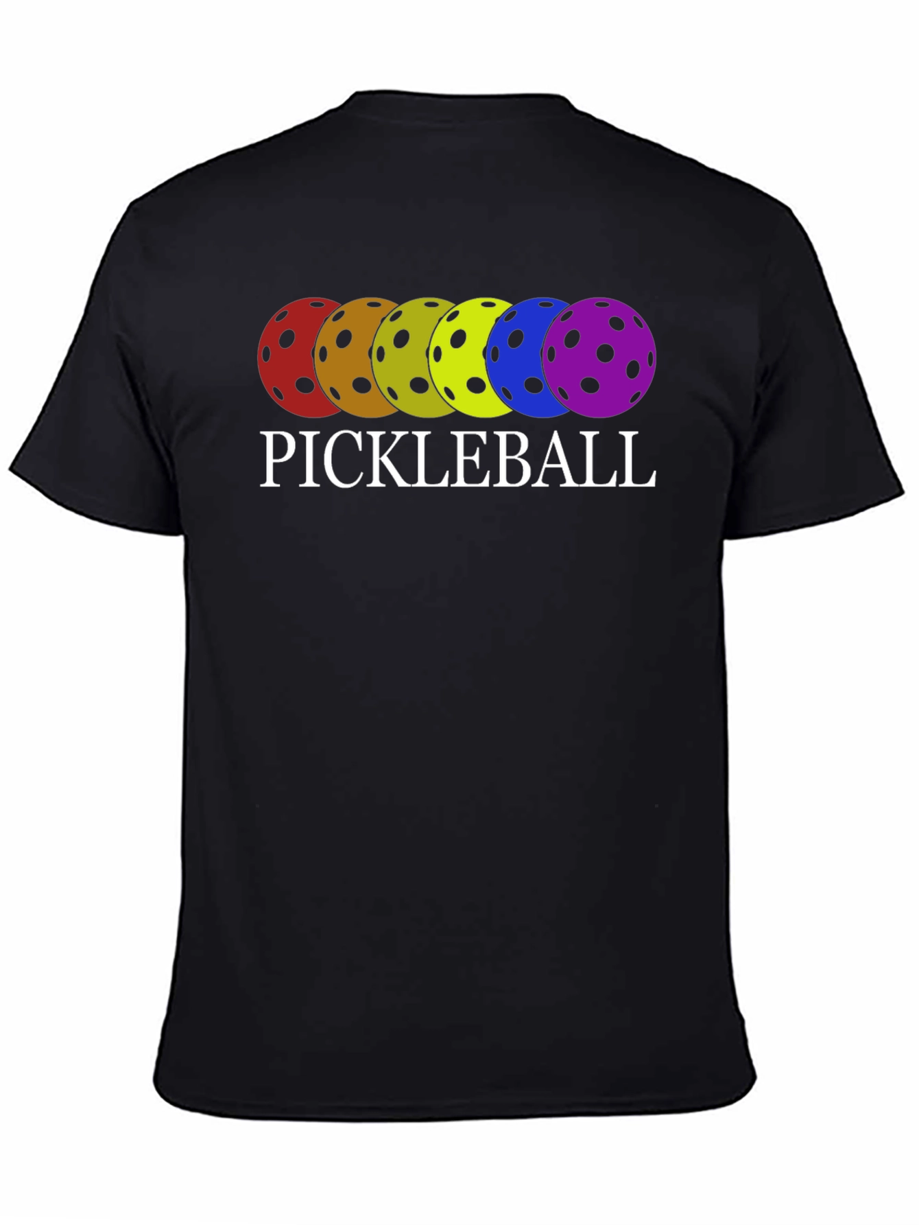 Pickleball T-Shirt Rainbow Ball Design