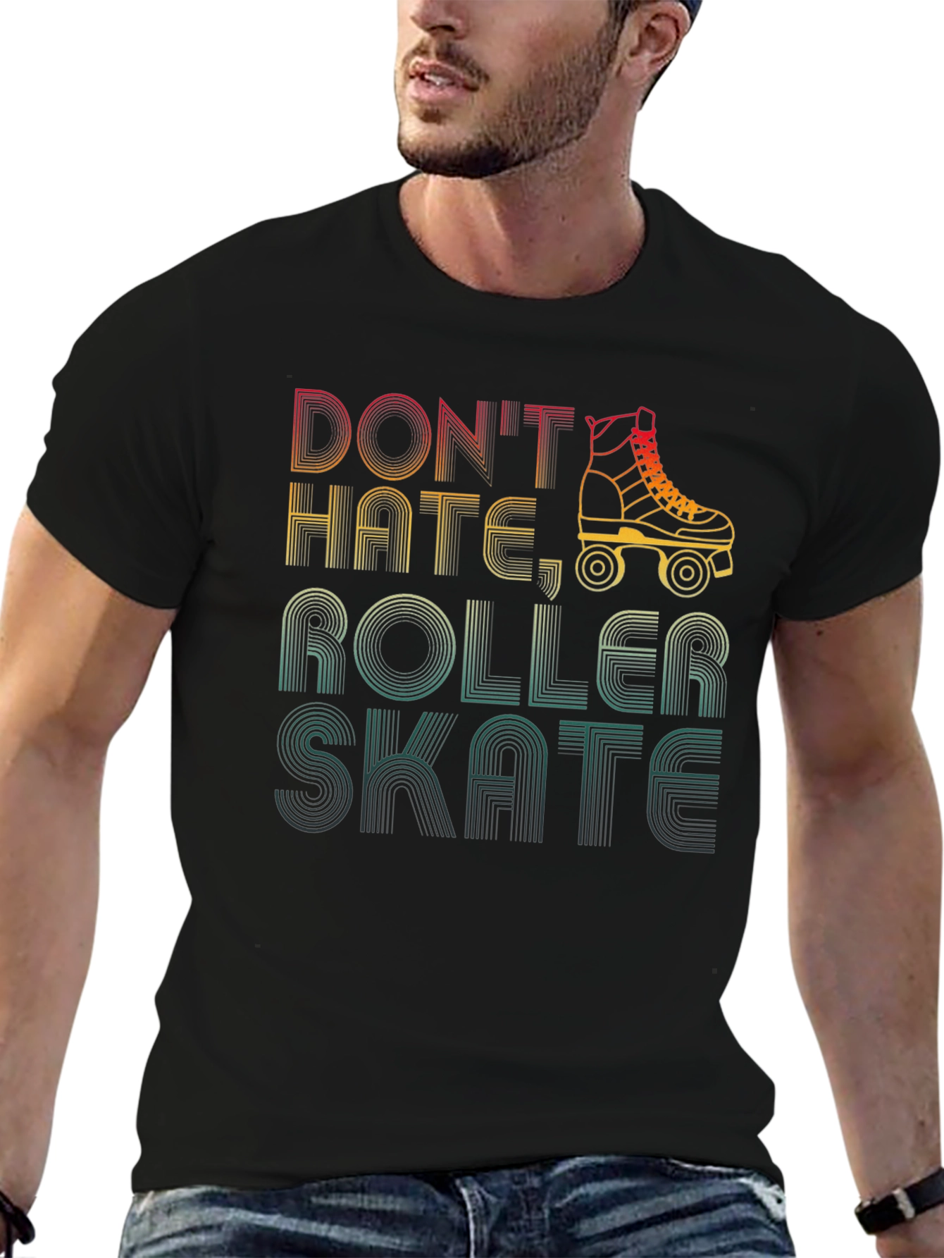 Dont Hate Roller Skate T-Shirt Retro Skate Tee