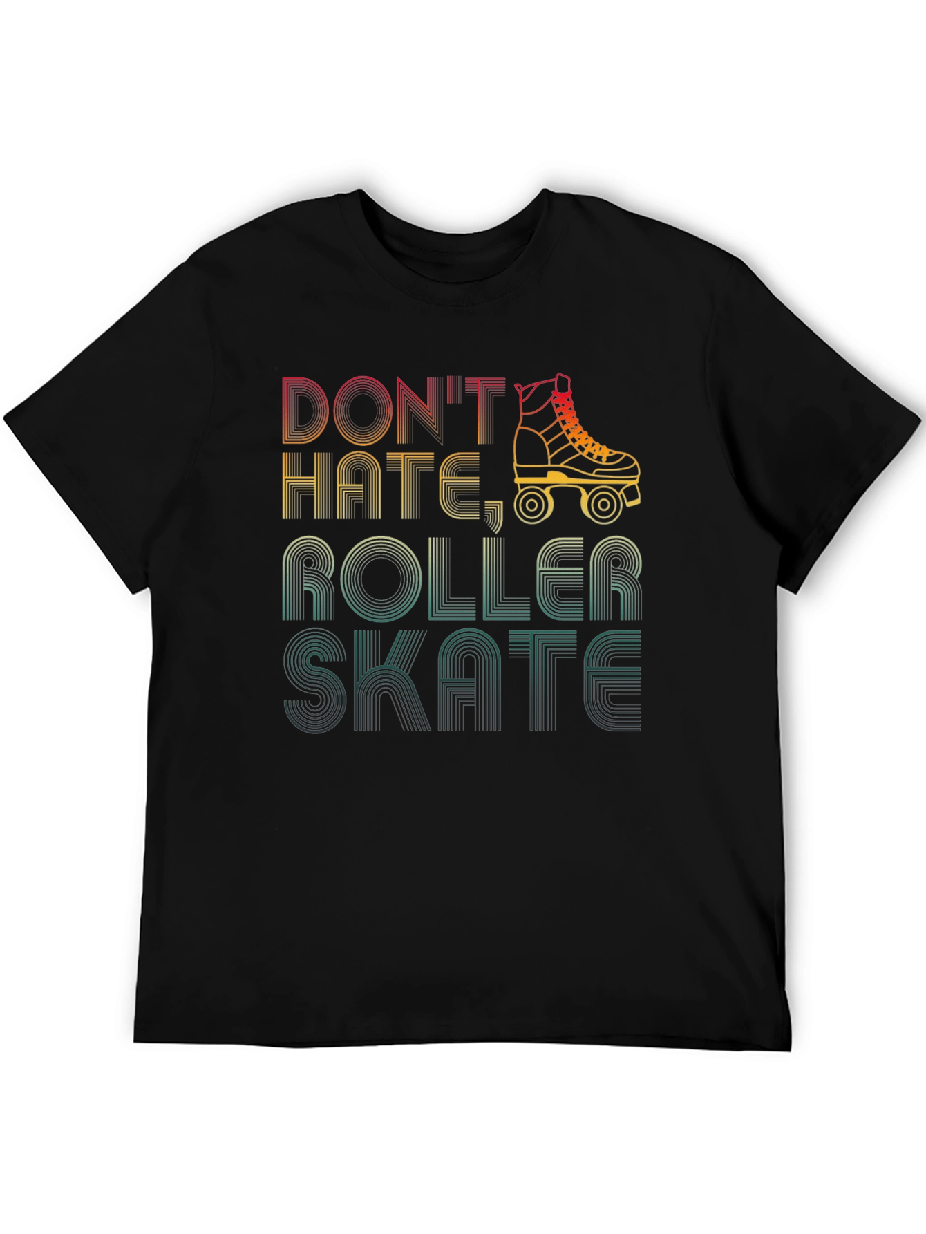 Dont Hate Roller Skate T-Shirt Retro Skate Tee