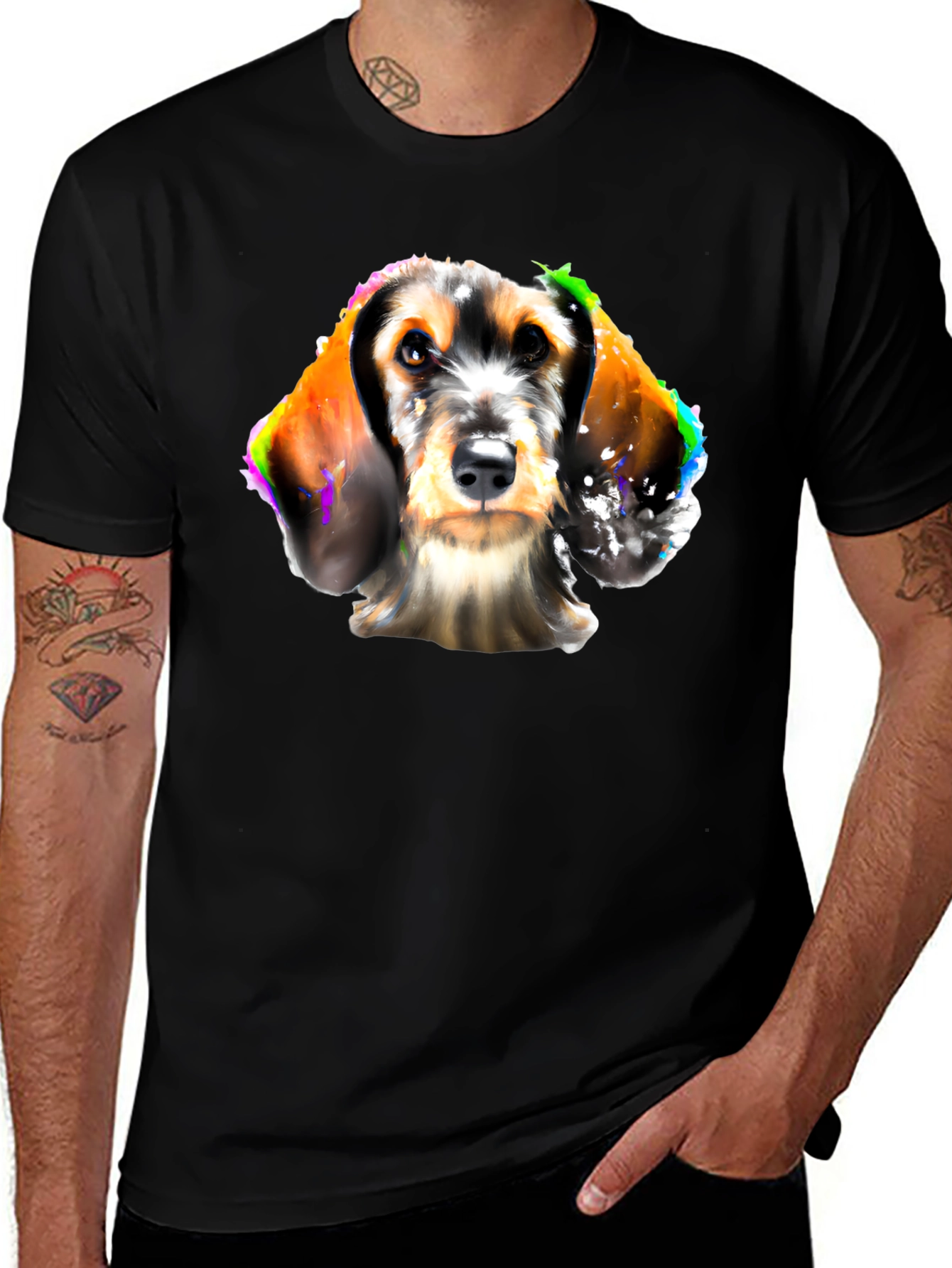 Dog Art Black T-Shirt