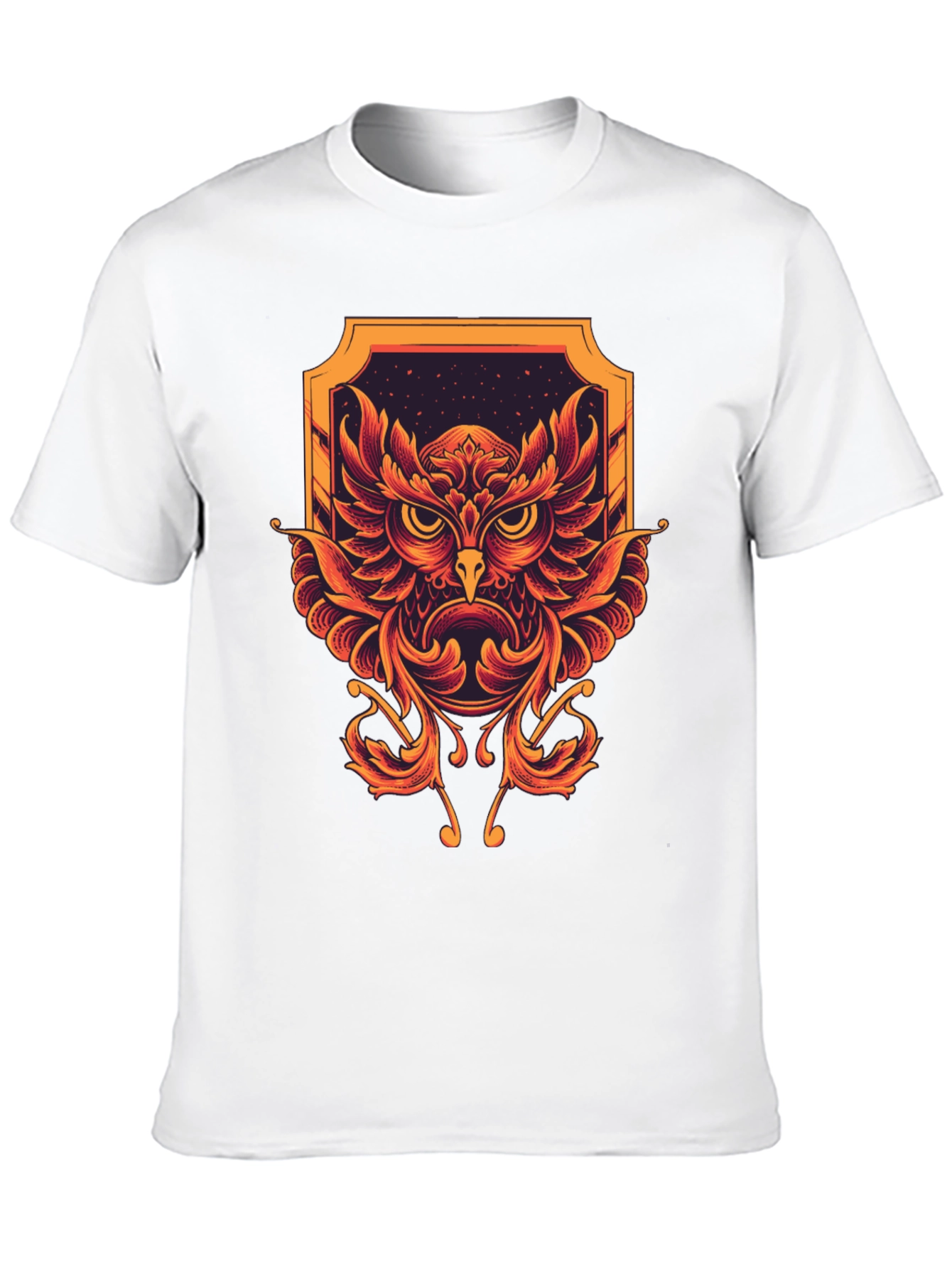 Owl Graphic Print Black Tee