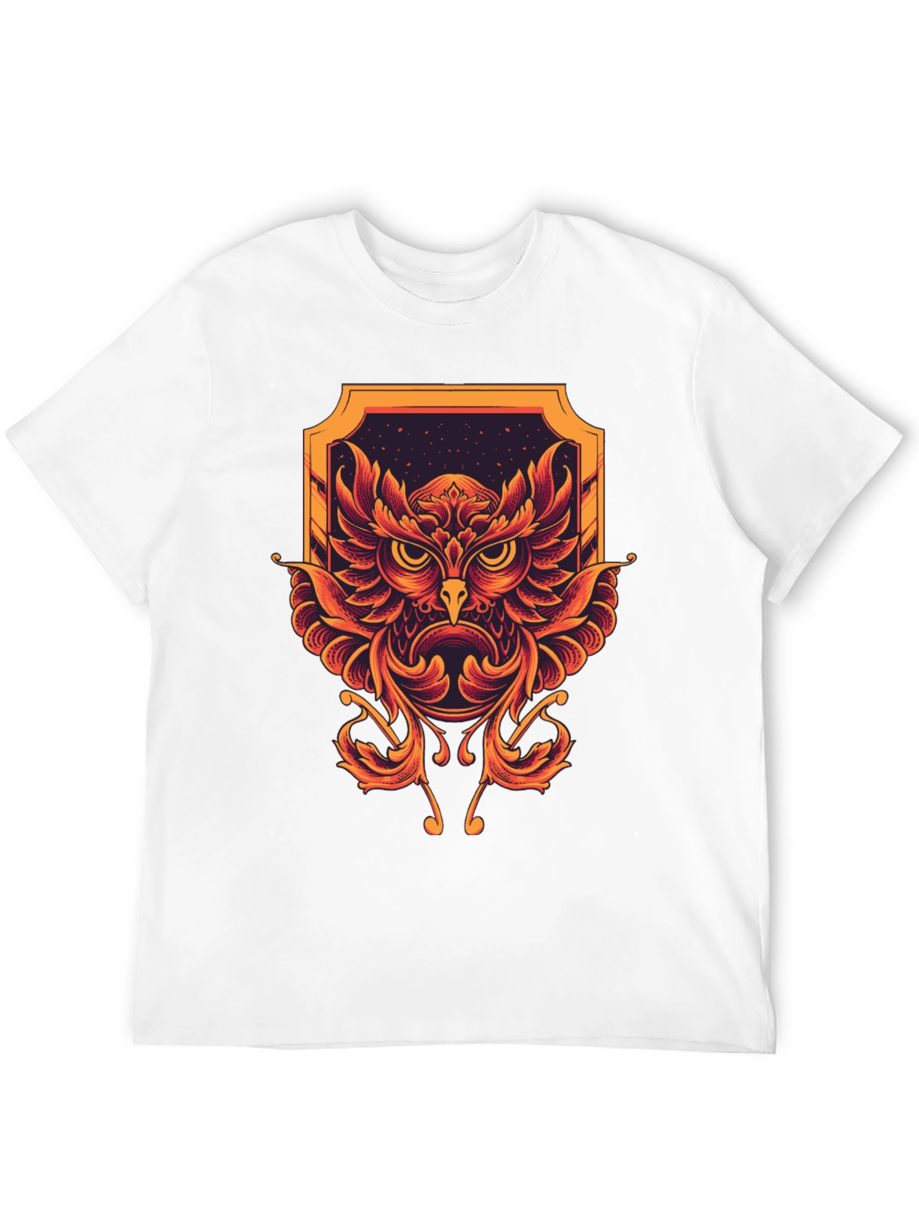Owl Graphic Print Black Tee