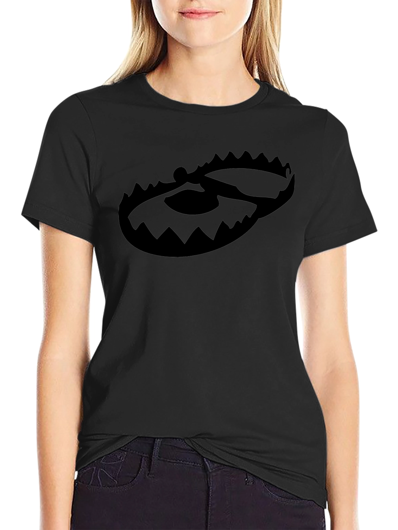 Black Graphic Tee - Bear Trap Design