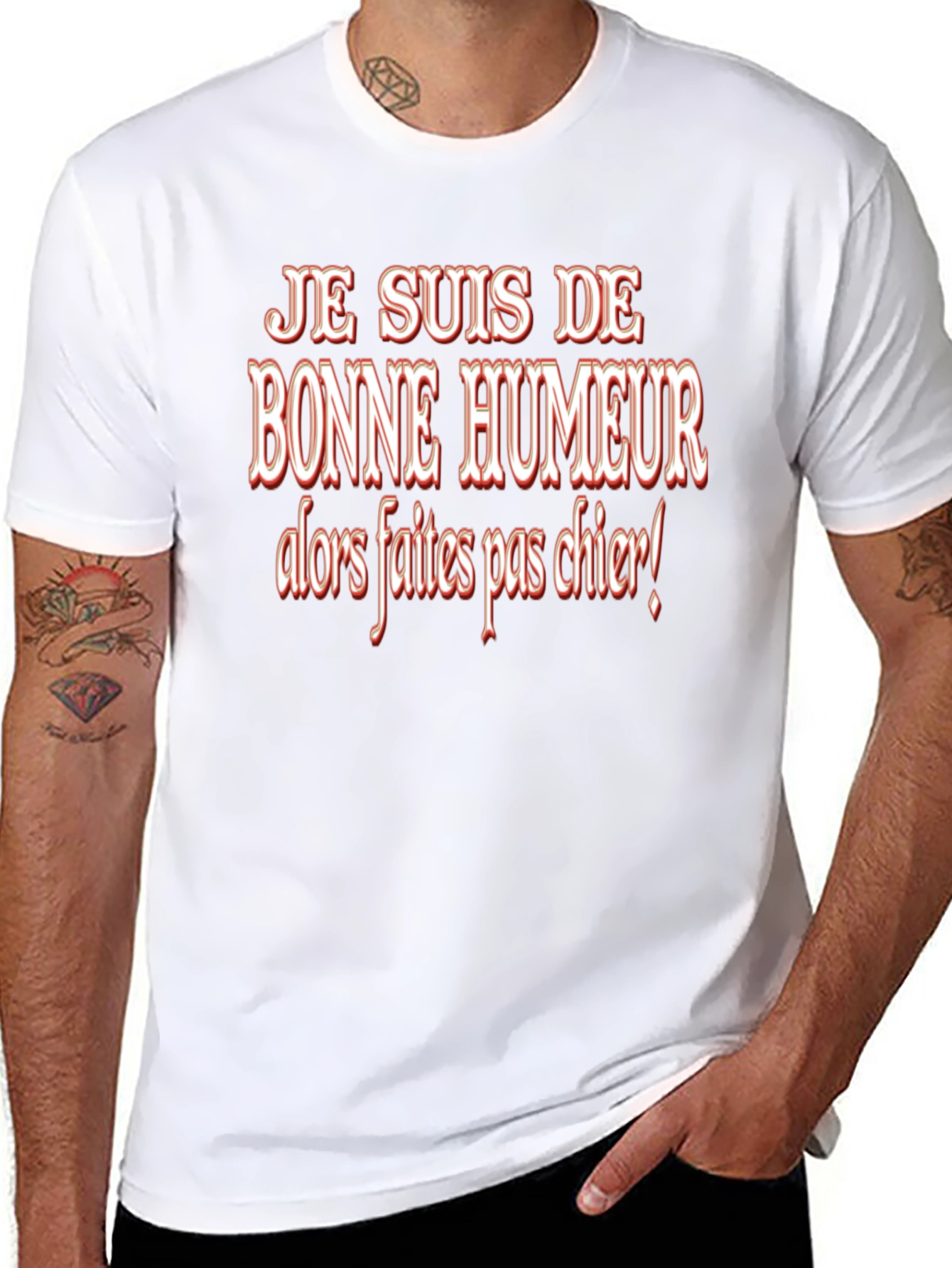 Humorous French Phrase T-Shirt - Bonne Humeur