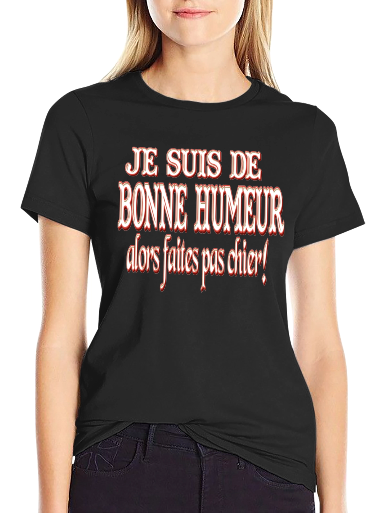 Humorous French Phrase T-Shirt - Bonne Humeur