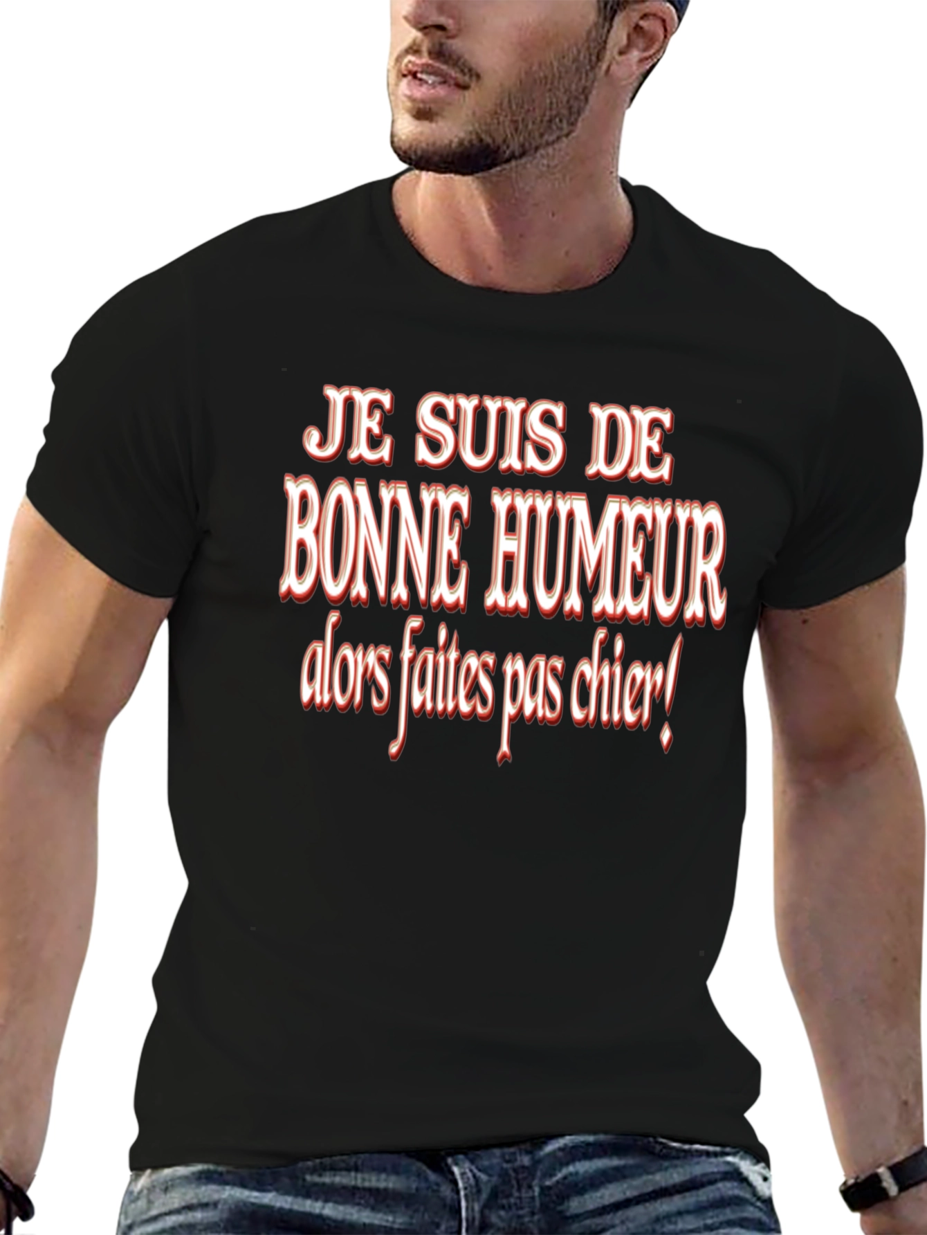 Humorous French Phrase T-Shirt - Bonne Humeur