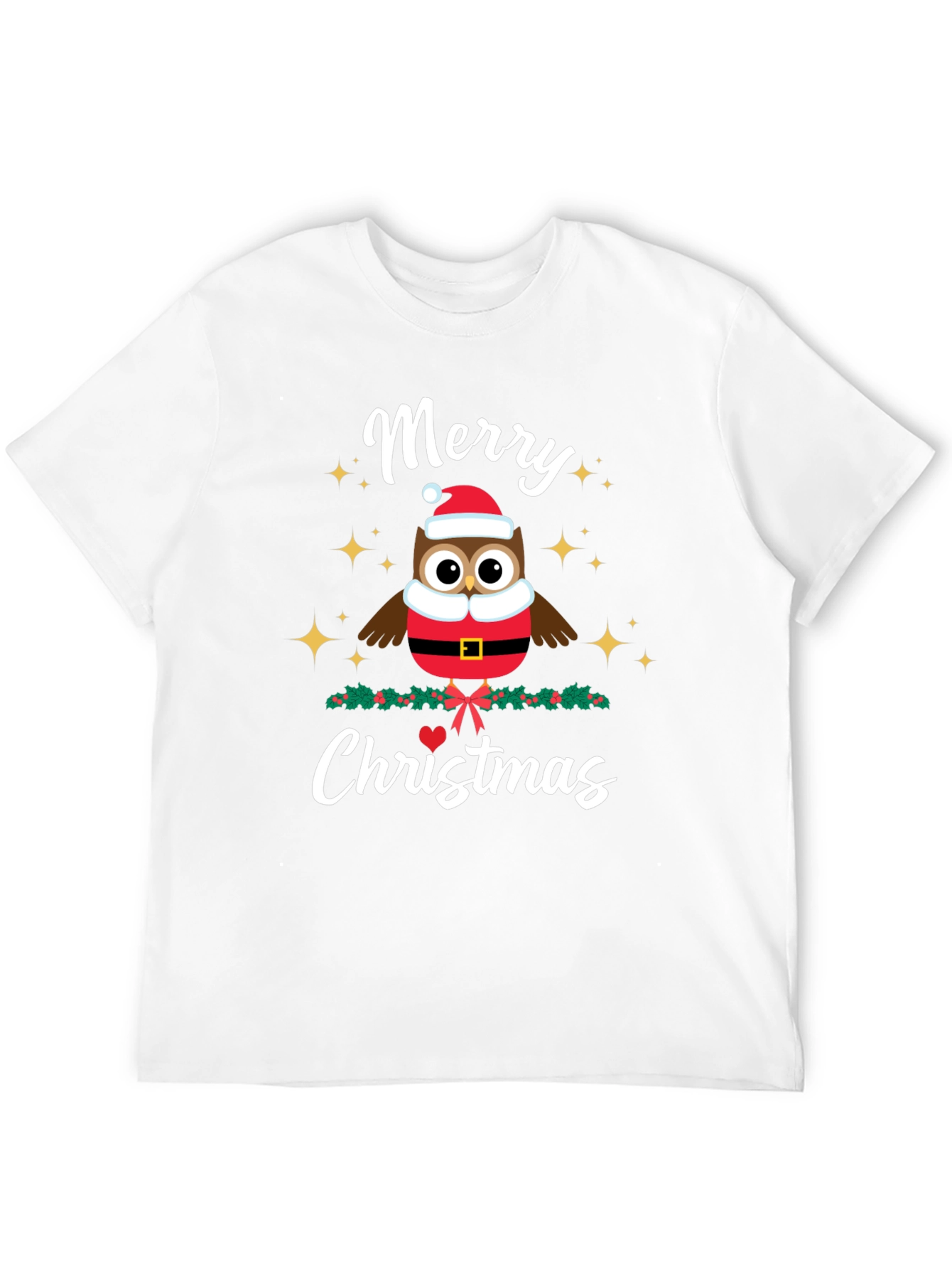 Merry Christmas Owl T-Shirt - Holiday Festive Tee
