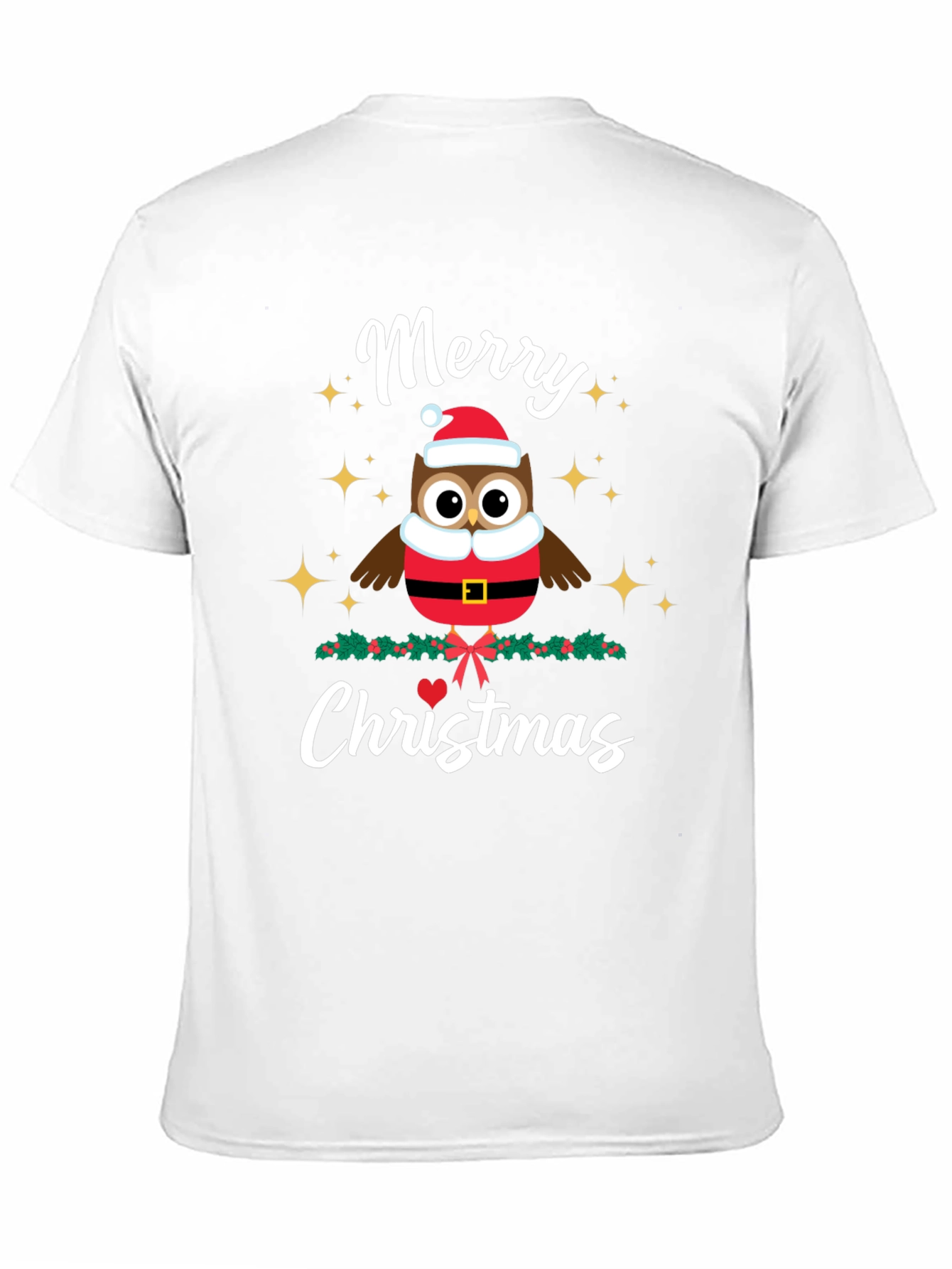 Merry Christmas Owl T-Shirt - Holiday Festive Tee