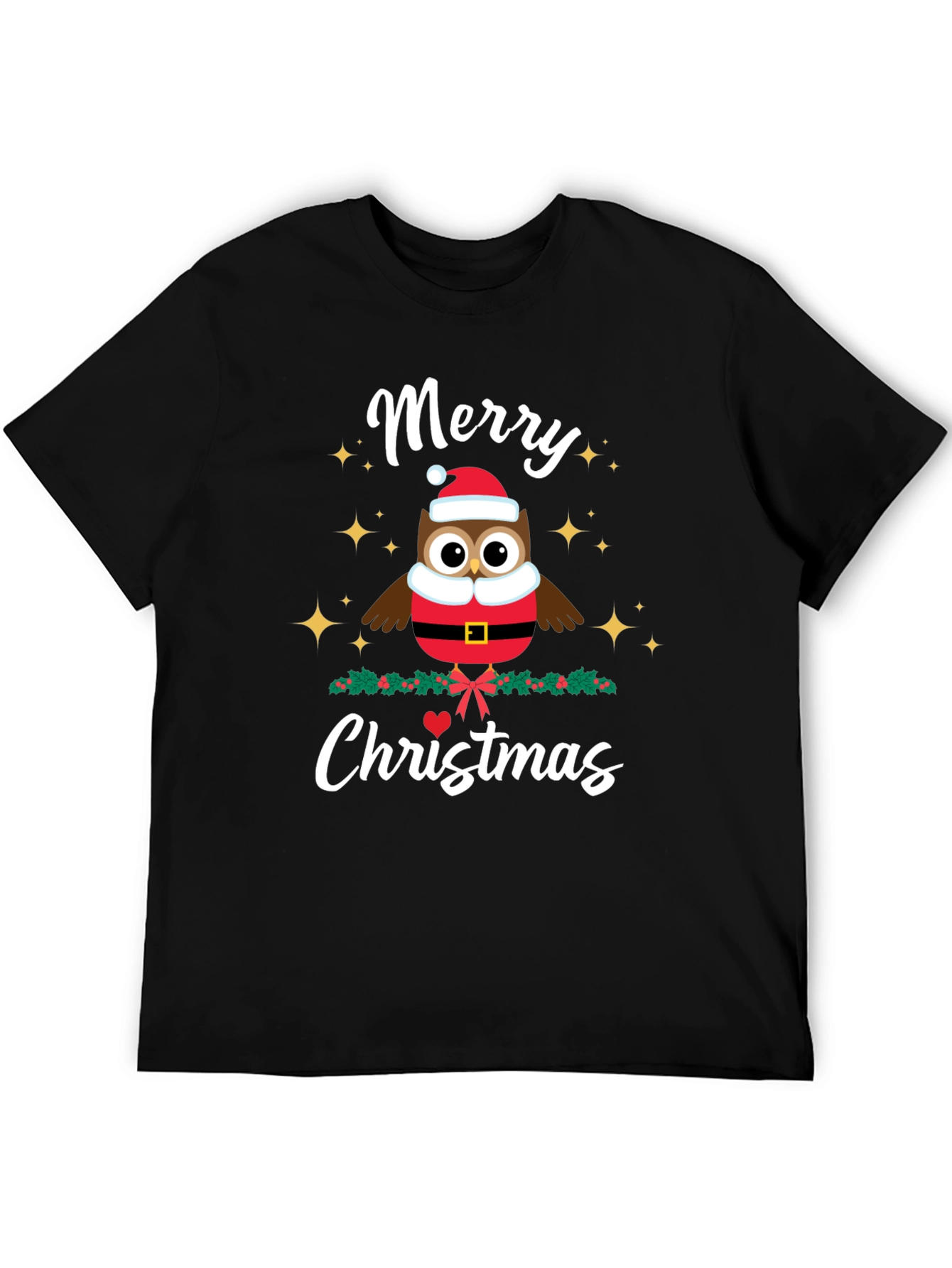 Merry Christmas Owl T-Shirt - Holiday Festive Tee