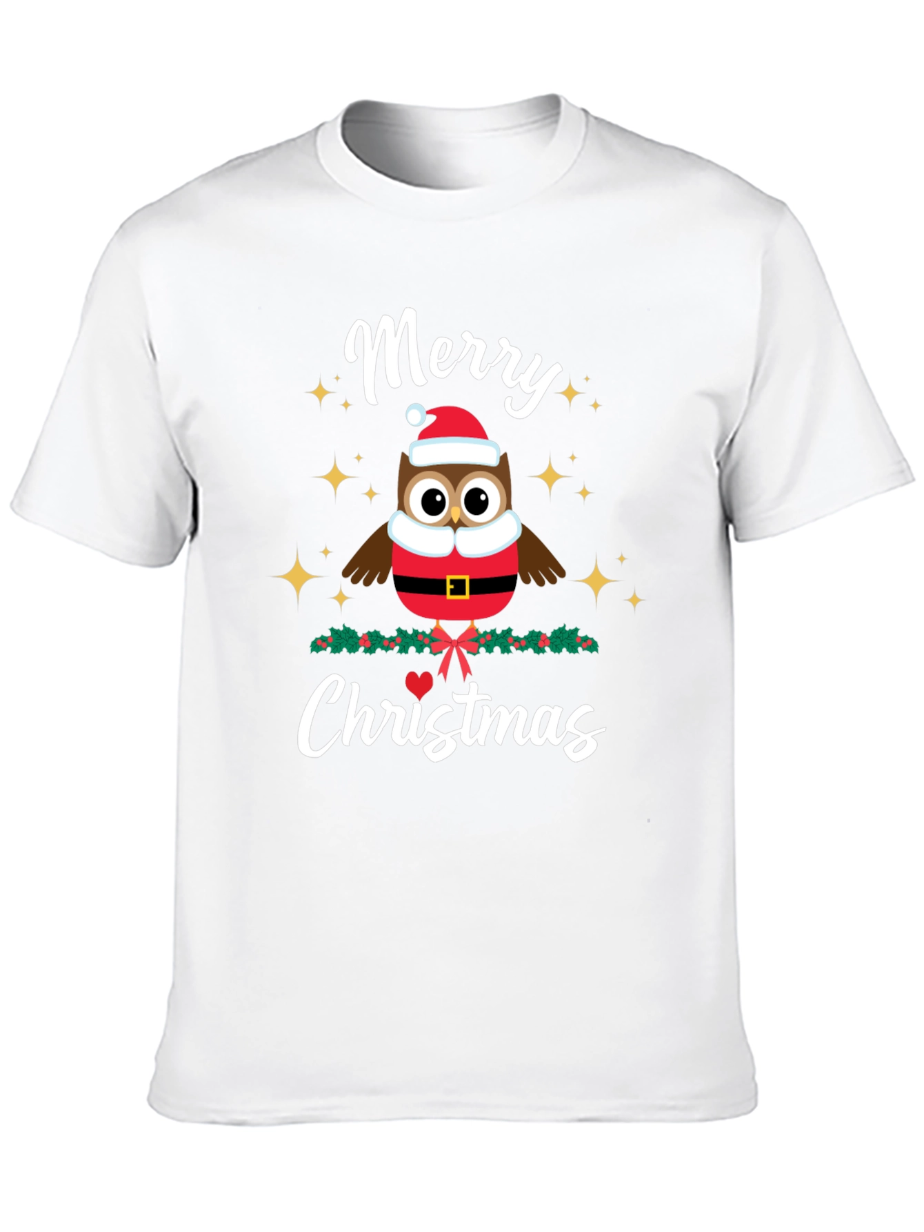 Merry Christmas Owl T-Shirt - Holiday Festive Tee