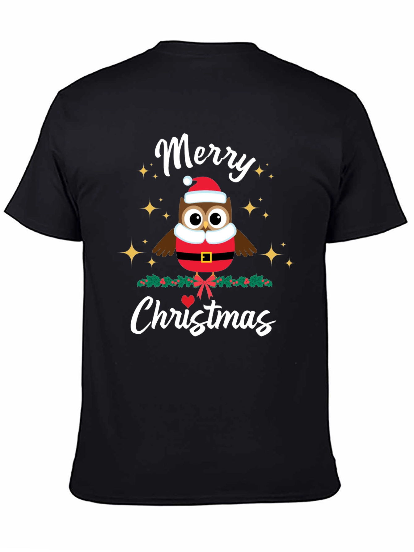 Merry Christmas Owl T-Shirt - Holiday Festive Tee