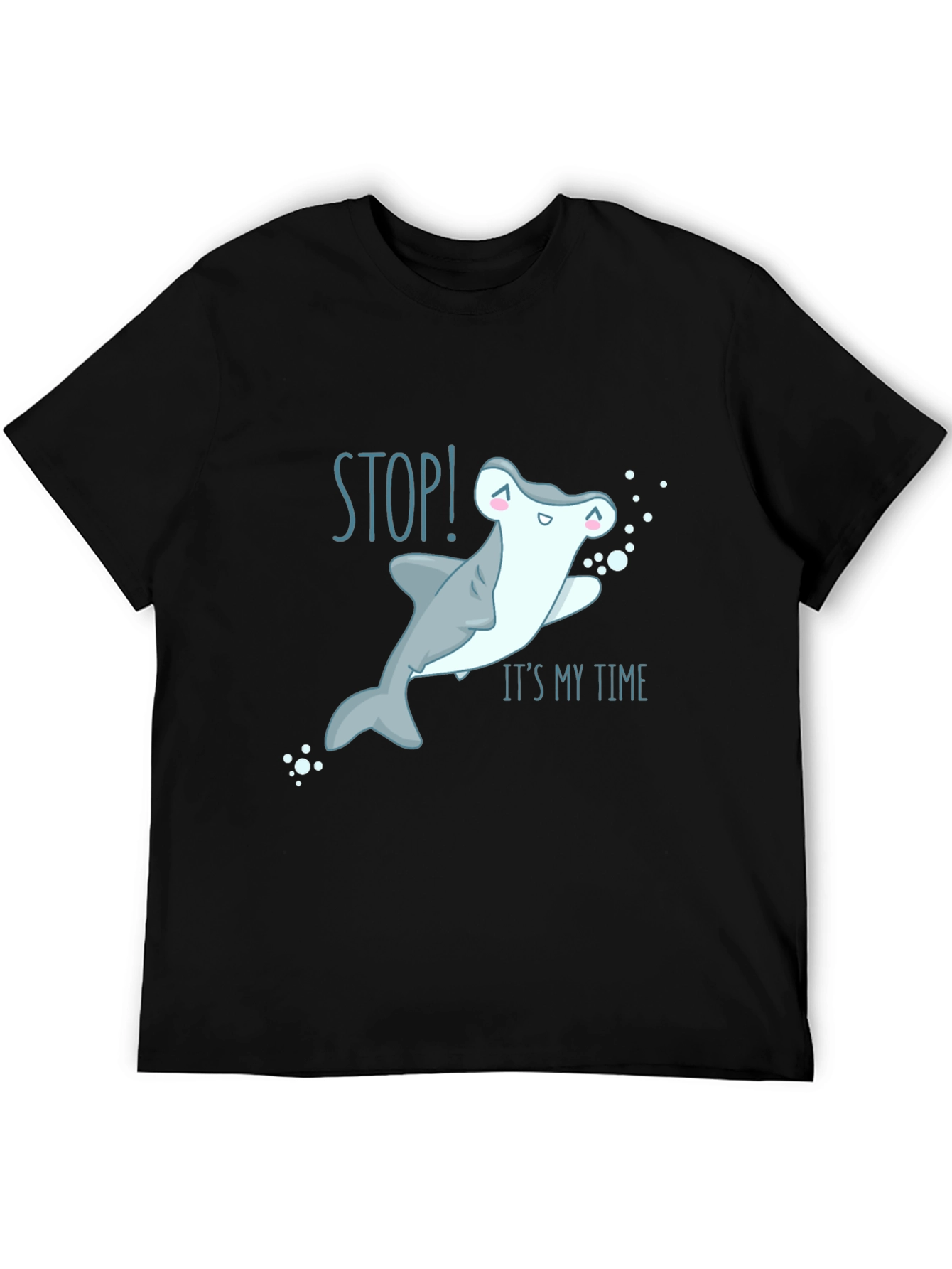 Stop! Its My Time Cute Shark Graphic T-Shirt